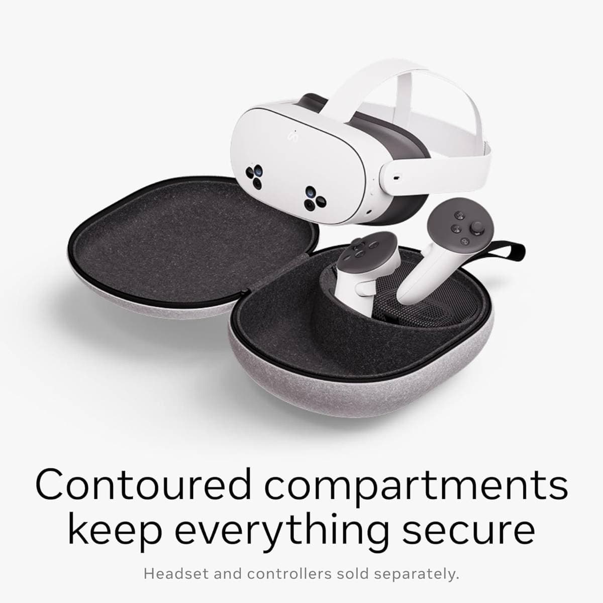 Meta Quest Compact Carrying Case - Works with Meta Quest 3/3S - Refreshed Compact Design - Fits Quest 3/3S, Touch Plus Controller, Active Straps, Charging Cable, and Adapter thumbnail 2