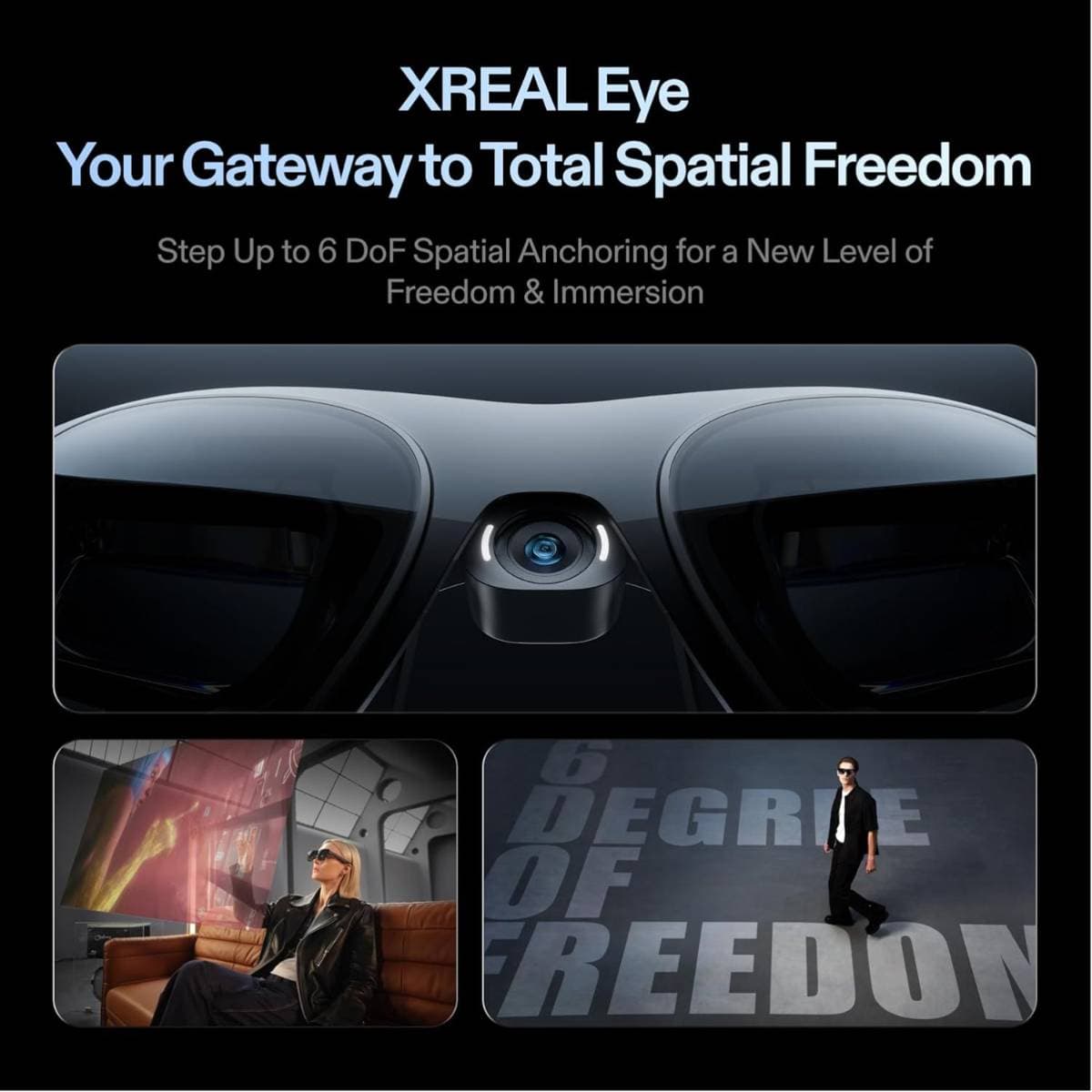 XREAL One Pro AR Glasses with X1 Chip, Native 3 DoF, X-Prism Optics, Real 3D, 57°FOV 171" 120Hz FHD Display, XR Glasses for iPhone 17/16, Steam Deck, ROG, Mac, PC, Android & iOS L (IPD 66-75mm) thumbnail 5