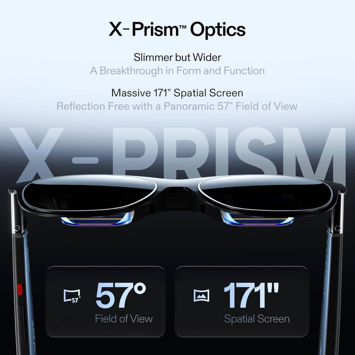 XREAL One Pro AR Glasses with X1 Chip, Native 3 DoF, X-Prism Optics, Real 3D, 57°FOV 171" 120Hz FHD Display, XR Glasses for iPhone 17/16, Steam Deck, ROG, Mac, PC, Android & iOS L (IPD 66-75mm) thumbnail 3