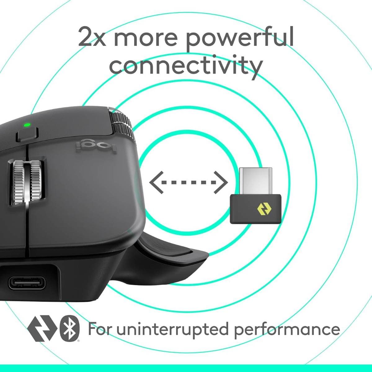 Logitech MX Master 4, Ergonomic Wireless Mouse with Advanced Performance Haptic Feedback, Ultra-Fast Scrolling, USB-C Charging, Bluetooth, Windows, MacOS - Graphite thumbnail 4