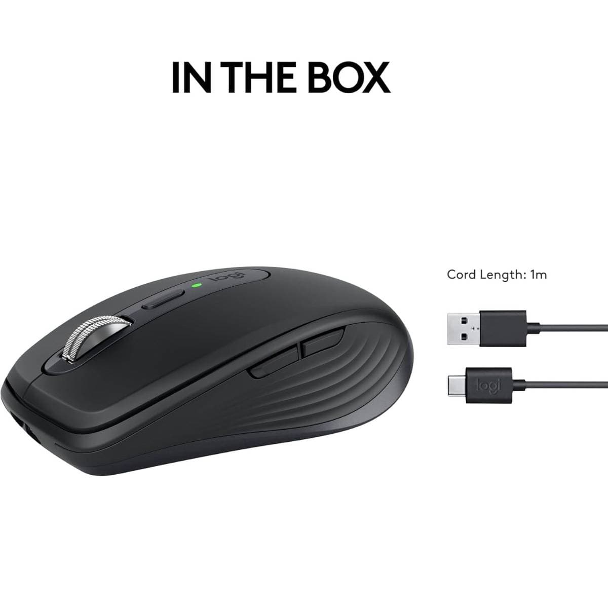 Logitech MX Anywhere 3S Compact Wireless Mouse, Fast Scrolling, 8K DPI Any-Surface Tracking, Quiet Clicks, Programmable Buttons, USB C, Bluetooth, Windows PC, Linux, Chrome, Mac - Graphite thumbnail 5