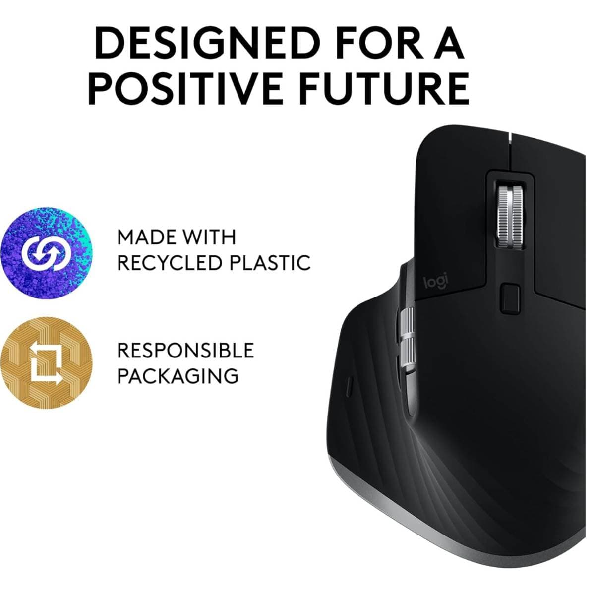 Logitech MX Master 3S for Mac - Wireless Bluetooth Mouse with Ultra-Fast Scrolling, Ergo, 8K DPI, Quiet Clicks, Track on Glass, Customization, USB-C, Apple, iPad - Space Grey thumbnail 2
