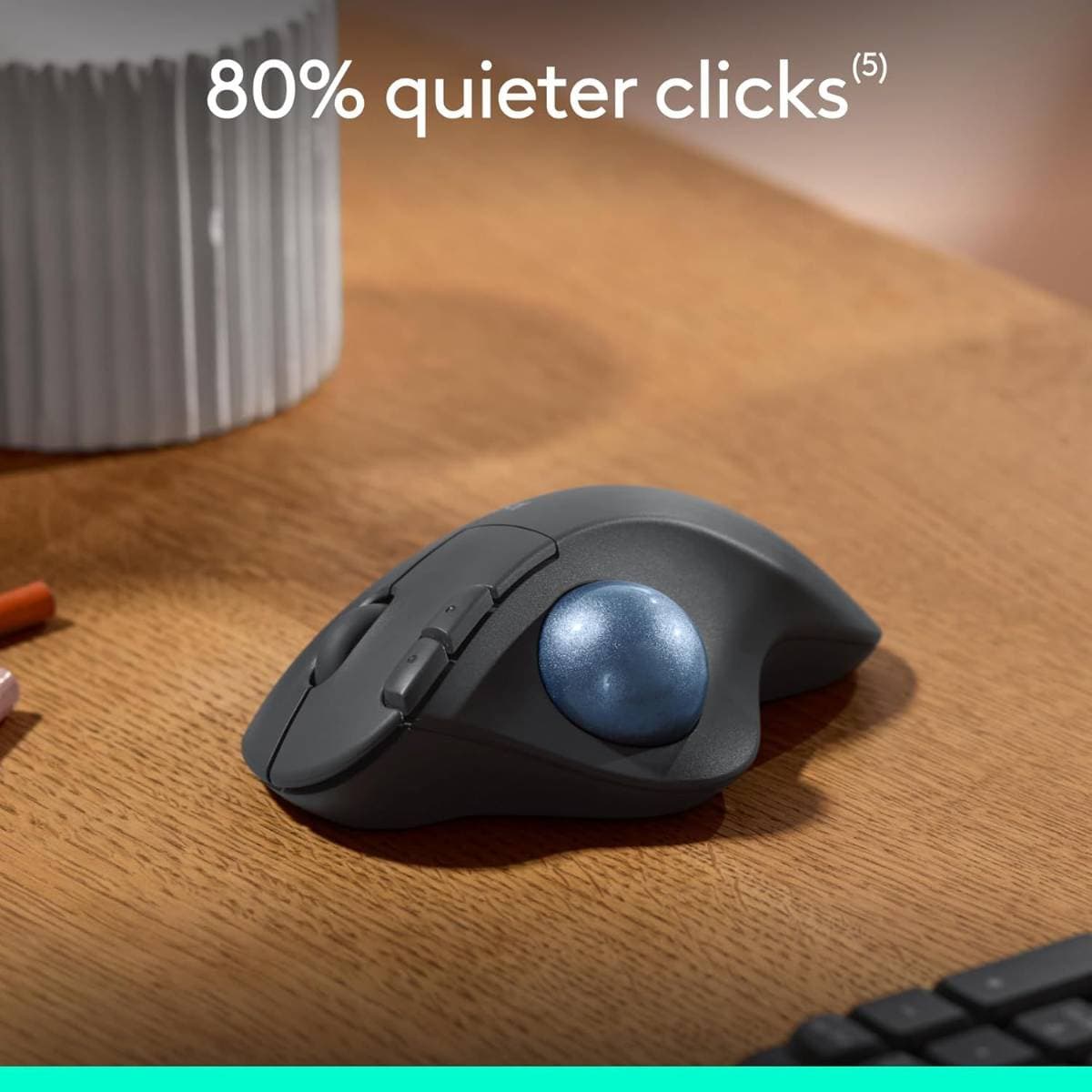 Logitech ERGO M575S Wireless Trackball Mouse – Ergonomic Thumb-Control Design, Bluetooth & Logi Bolt Connectivity, Quiet Clicks, 2000 DPI Optical Tracking, 18-Month Battery Life thumbnail 3