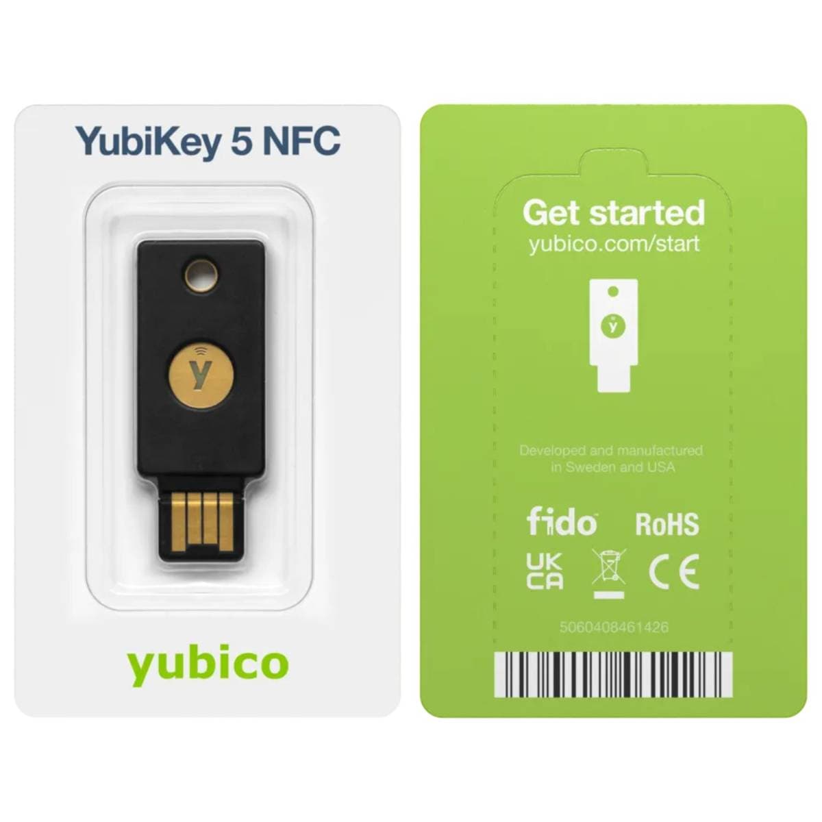 Yubico YubiKey 5 NFC USB-A Security Key v5.7 for Two Factor Authentication (2FA), Passwordless Login, NFC Tap Authentication, FIDO2/WebAuthn, U2F, OTP, Smart Card (PIV) & OpenPGP Support for Windows Mac Android iOS thumbnail 2
