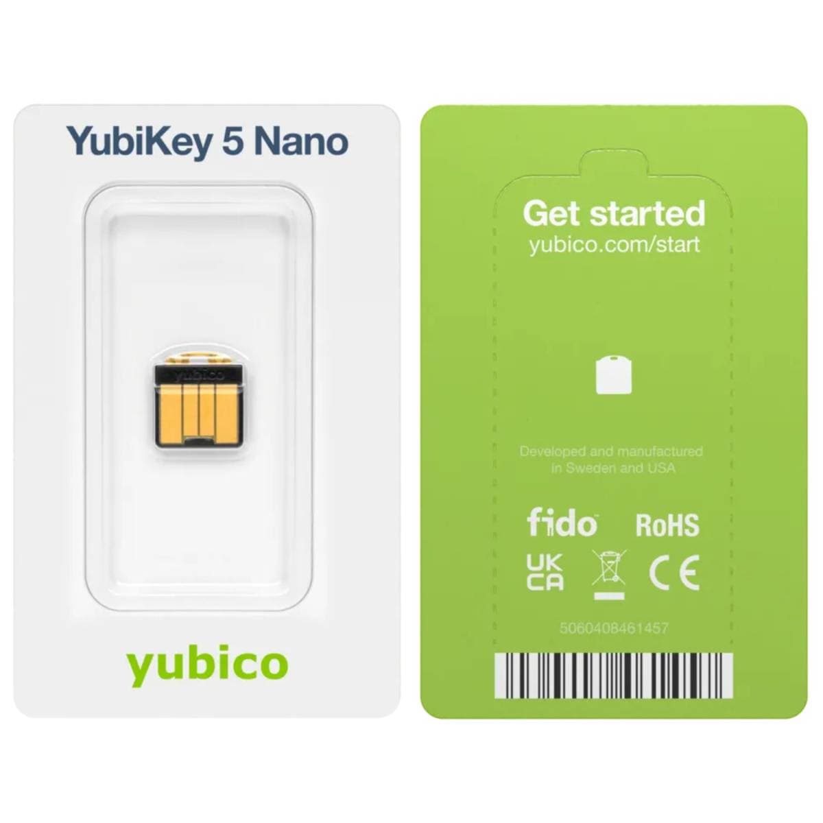 Yubico YubiKey 5 Nano USB-A Security Key v5.7 for Two Factor Authentication (2FA) & Passwordless Login, FIDO2/WebAuthn, U2F, OTP, Smart Card (PIV) & OpenPGP Support – Ultra-Compact Nano Design for Windows Mac Linux thumbnail 2
