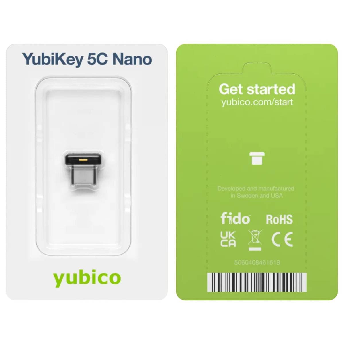 Yubico YubiKey 5C Nano USB-C Security Key v5.7 for Two Factor Authentication (2FA) & Passwordless Login, FIDO2/WebAuthn, U2F, OTP, Smart Card (PIV) & OpenPGP Support – Ultra-Compact Nano Design for Windows Mac Linux ChromeOS thumbnail 2