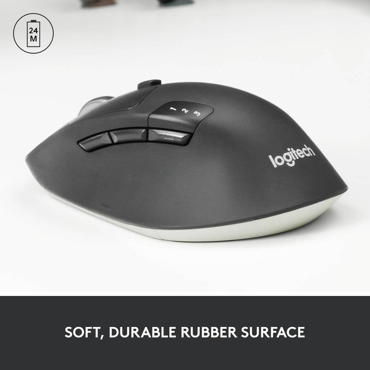 Logitech M720 Triathlon Multi-Device Wireless Mouse – Bluetooth & Unifying Receiver, Hyper-Fast Scrolling, 8 Programmable Buttons, Easy-Switch for 3 Devices, 24-Month Battery Life thumbnail 2