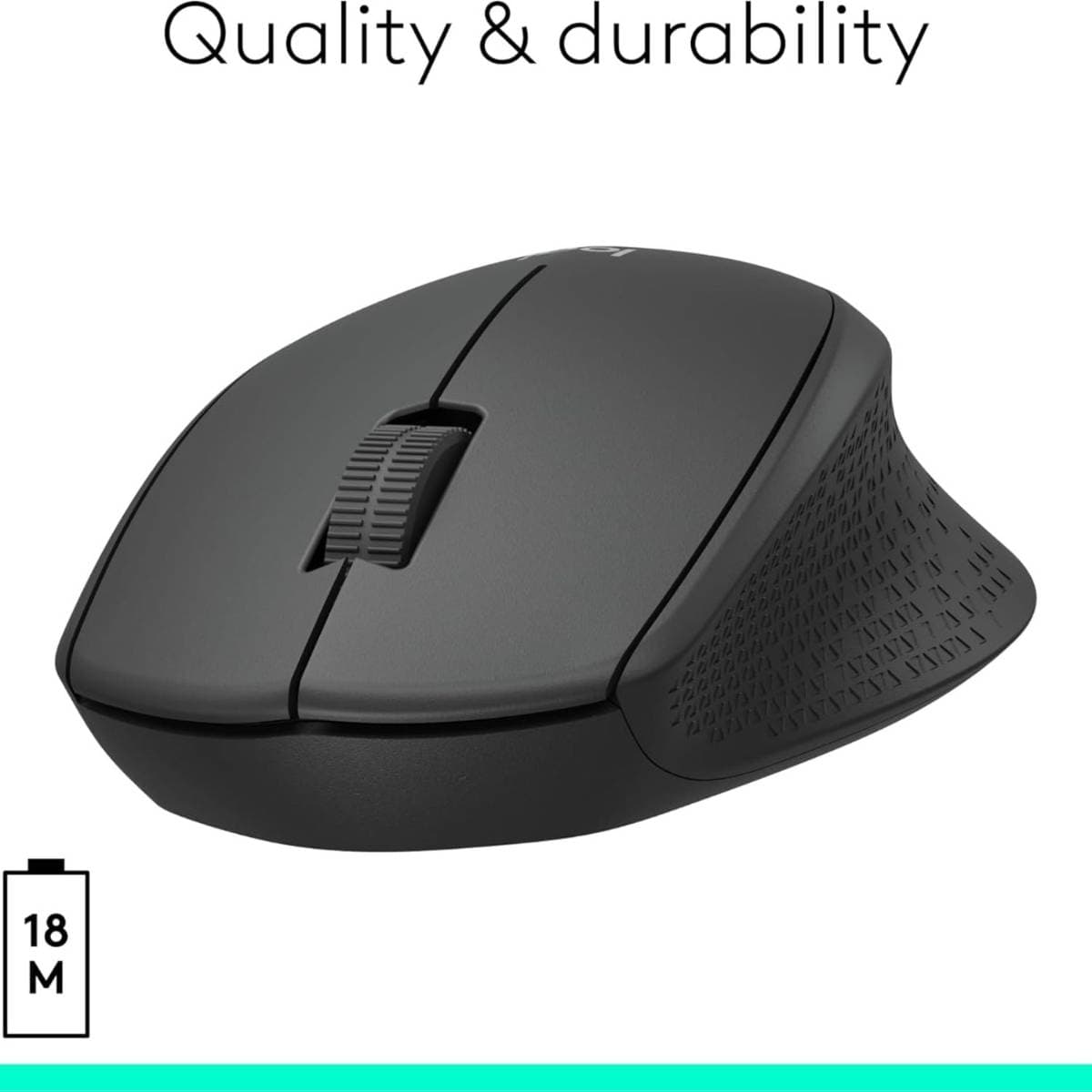 Logitech M331 Silent Plus Wireless Mouse – 2.4GHz USB Nano Receiver, Silent Click Technology, 1000 DPI Optical Tracking, Comfortable Ergonomic Design, 3 Buttons, 24-Month Battery Life, Compatible with Windows/Mac/Linux thumbnail 3