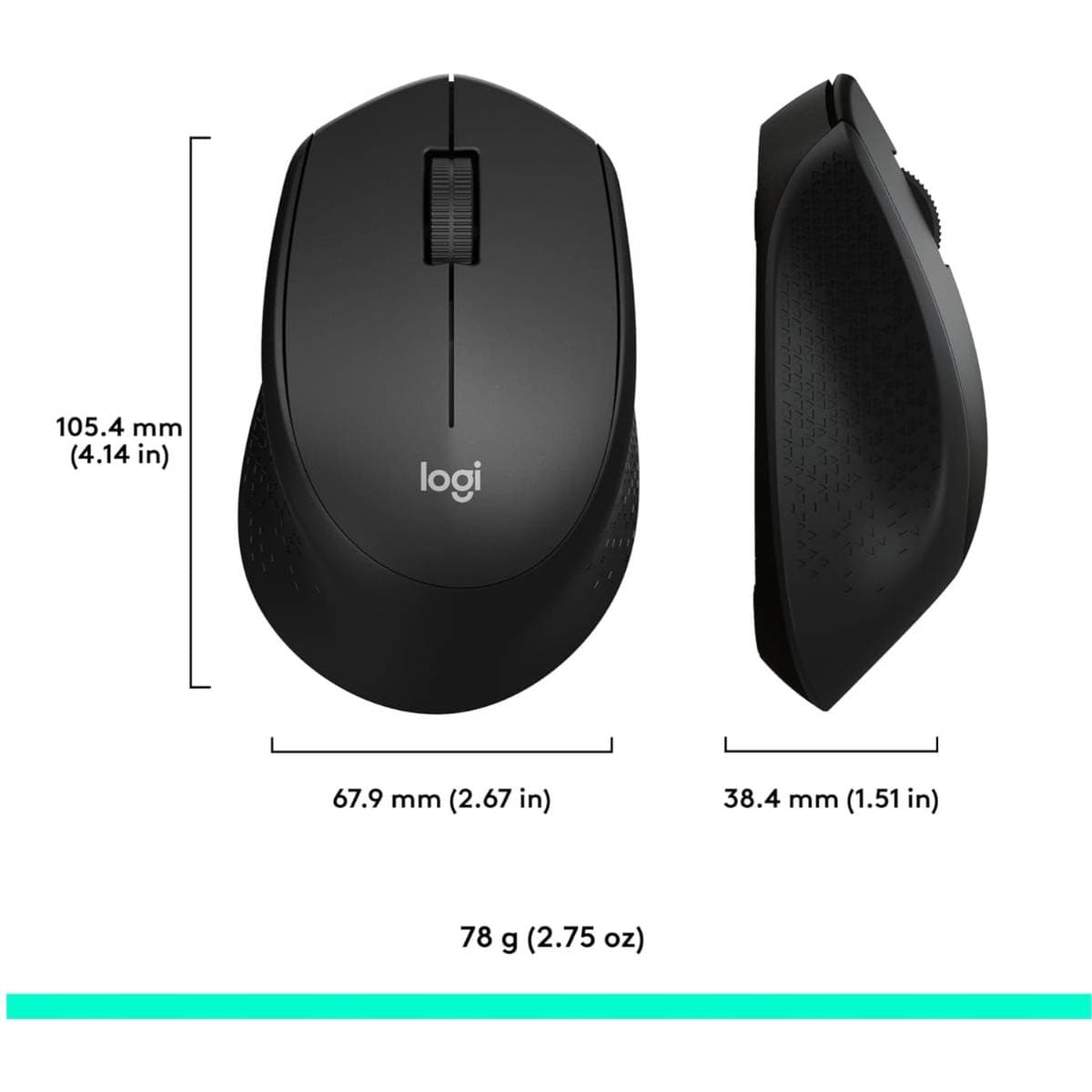 Logitech M331 Silent Plus Wireless Mouse – 2.4GHz USB Nano Receiver, Silent Click Technology, 1000 DPI Optical Tracking, Comfortable Ergonomic Design, 3 Buttons, 24-Month Battery Life, Compatible with Windows/Mac/Linux thumbnail 5