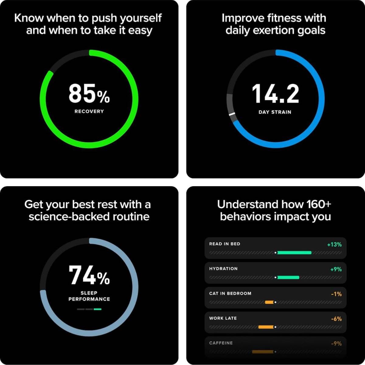 WHOOP Peak 5.0 Health & Fitness Tracker (12-Month Membership Included) – 24/7 Sleep, Recovery & Stress Monitor, Heart Rate & HRV Tracking, Healthspan Insights, Wireless Charger, 14+ Day Battery Life, SuperKnit Band thumbnail 7