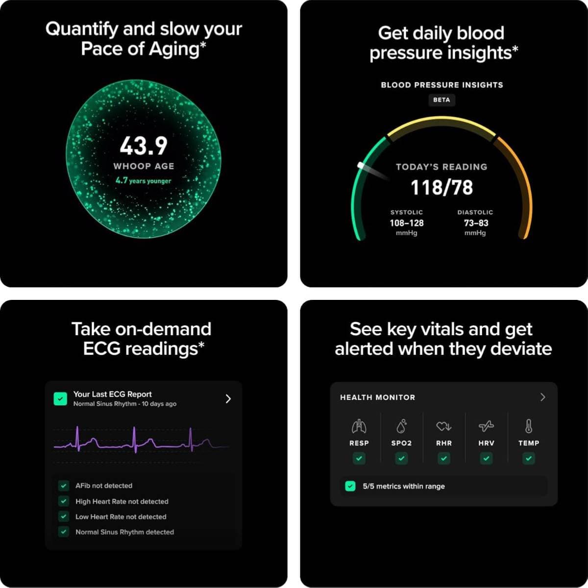 WHOOP Life 5.0 MG Health & Fitness Tracker (12-Month Membership Included) – ECG Heart Monitoring, Blood Pressure Insights, 24/7 Activity & Sleep Tracking, HRV & Stress Monitor, Wireless PowerPack Charging, 14+ Day Battery Life thumbnail 4