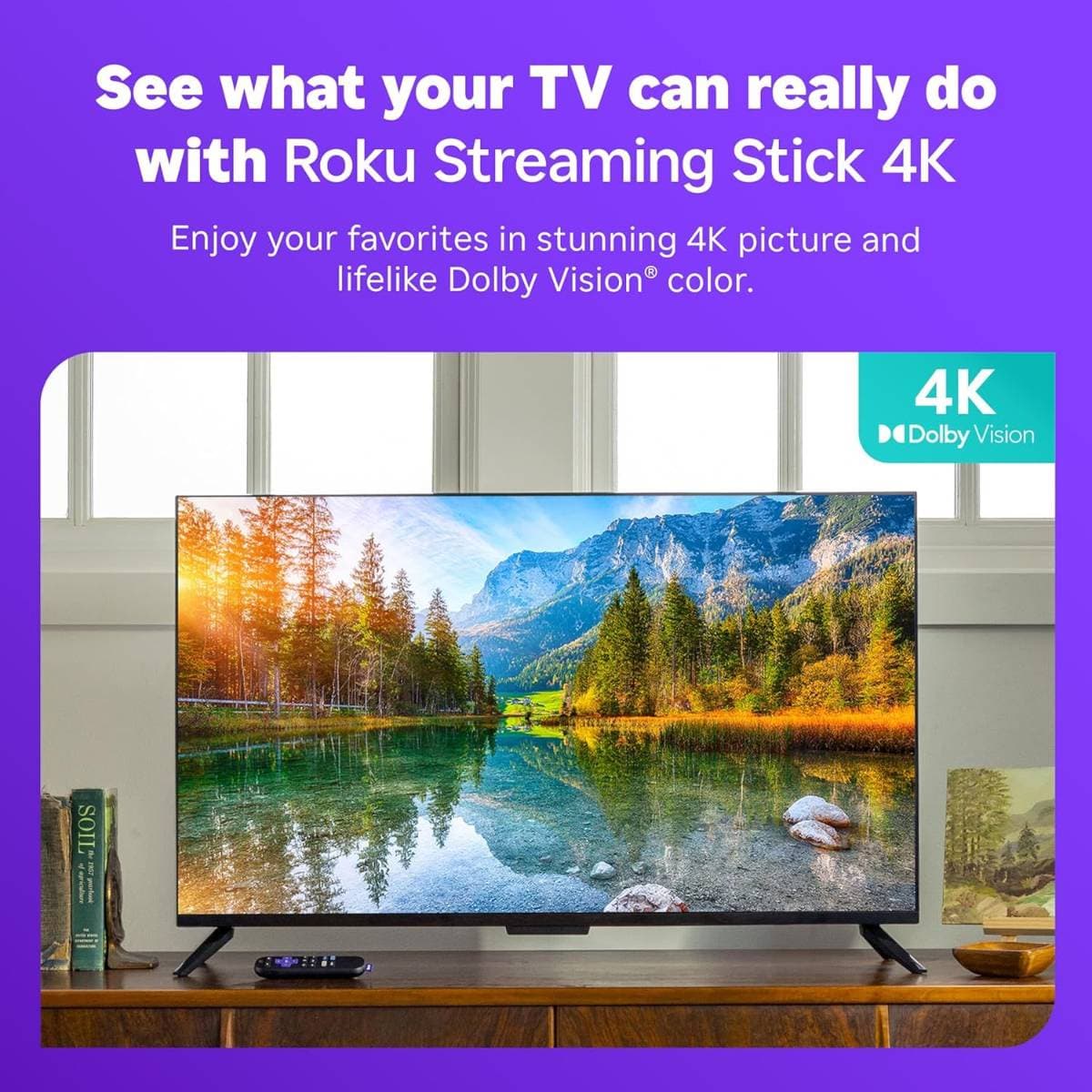 Roku Streaming Stick 4K - HDR & Dolby Vision Roku Streaming Device for TV with Voice Remote & Long-Range Wi-Fi - Free & Live TV thumbnail 5
