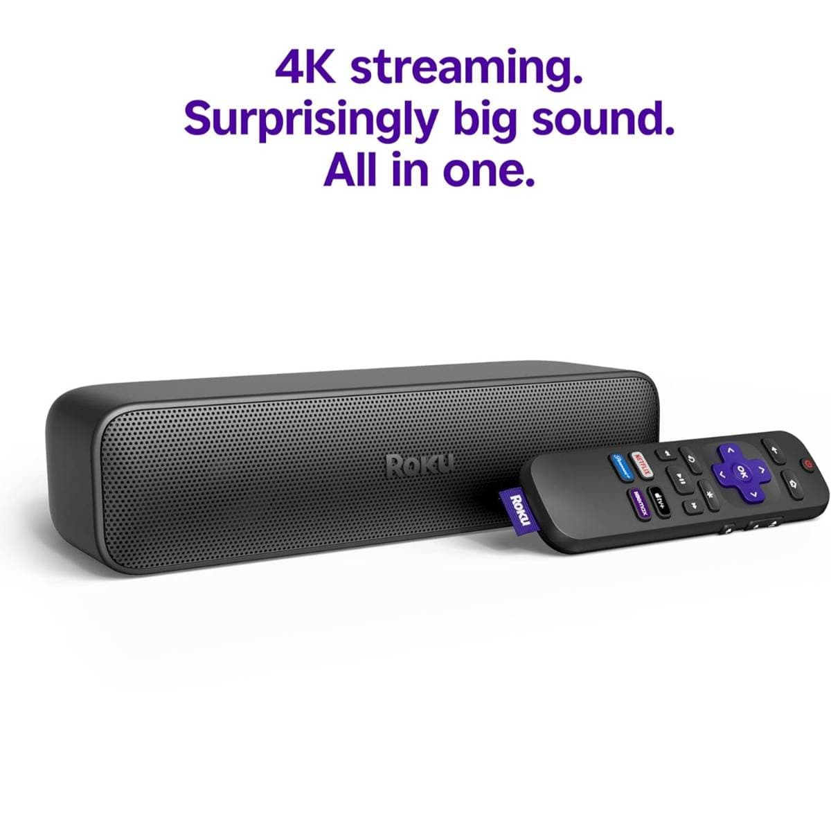Roku Streambar SE | 2-in-1 TV Soundbar with Built-in 4K/HD/HDR Streaming, Premium Speakers, & Enhanced Speech Clarity for Crisp, Clear Dialogue - Quick Guided Simple Setup thumbnail 2