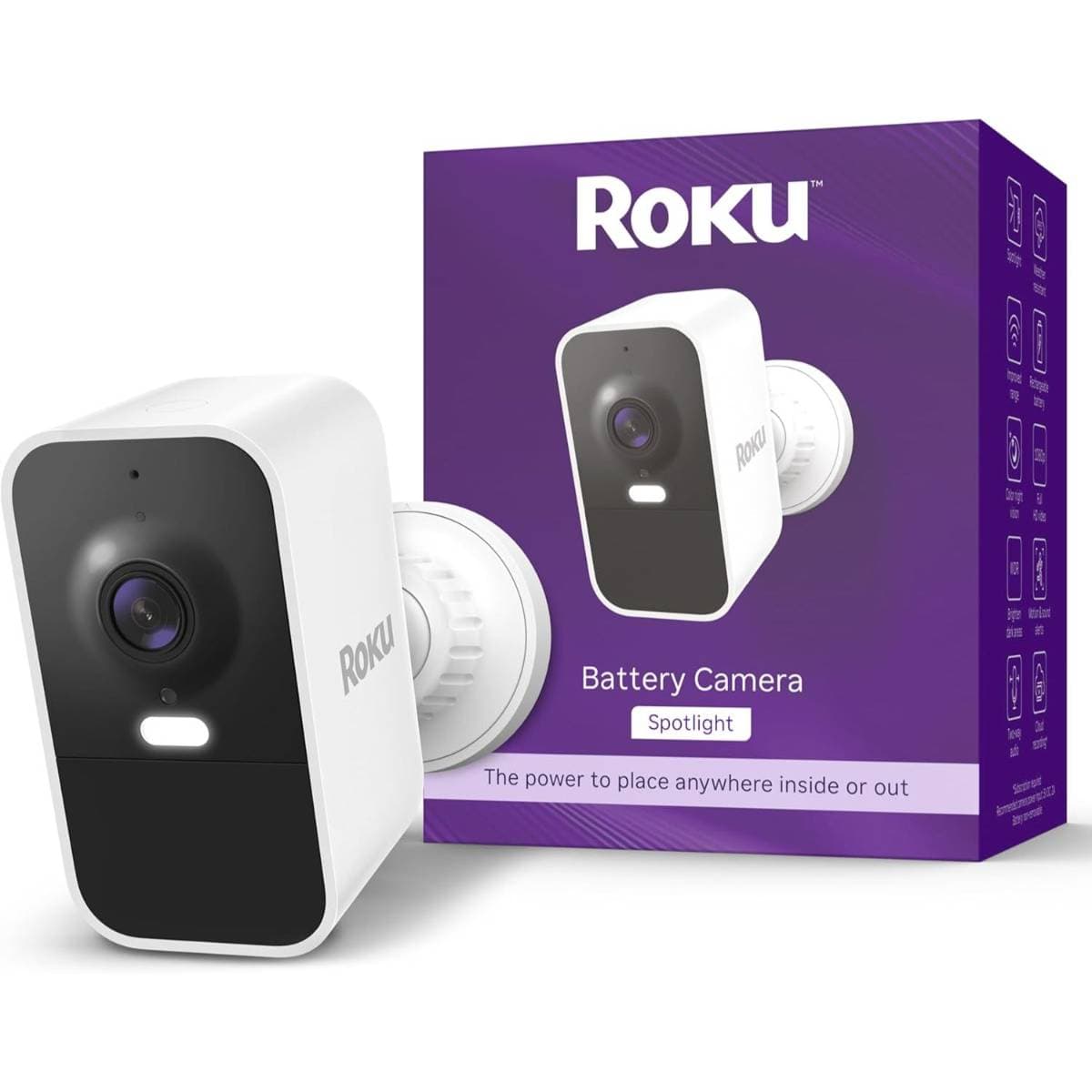 Roku Battery Camera for Home Security - New Weather-Resistant Indoor & Outdoor Wireless Camera & Pet Monitor with 1080p HD & Two-Way Audio - Rechargeable, Motion Detection & Wi-Fi thumbnail 1