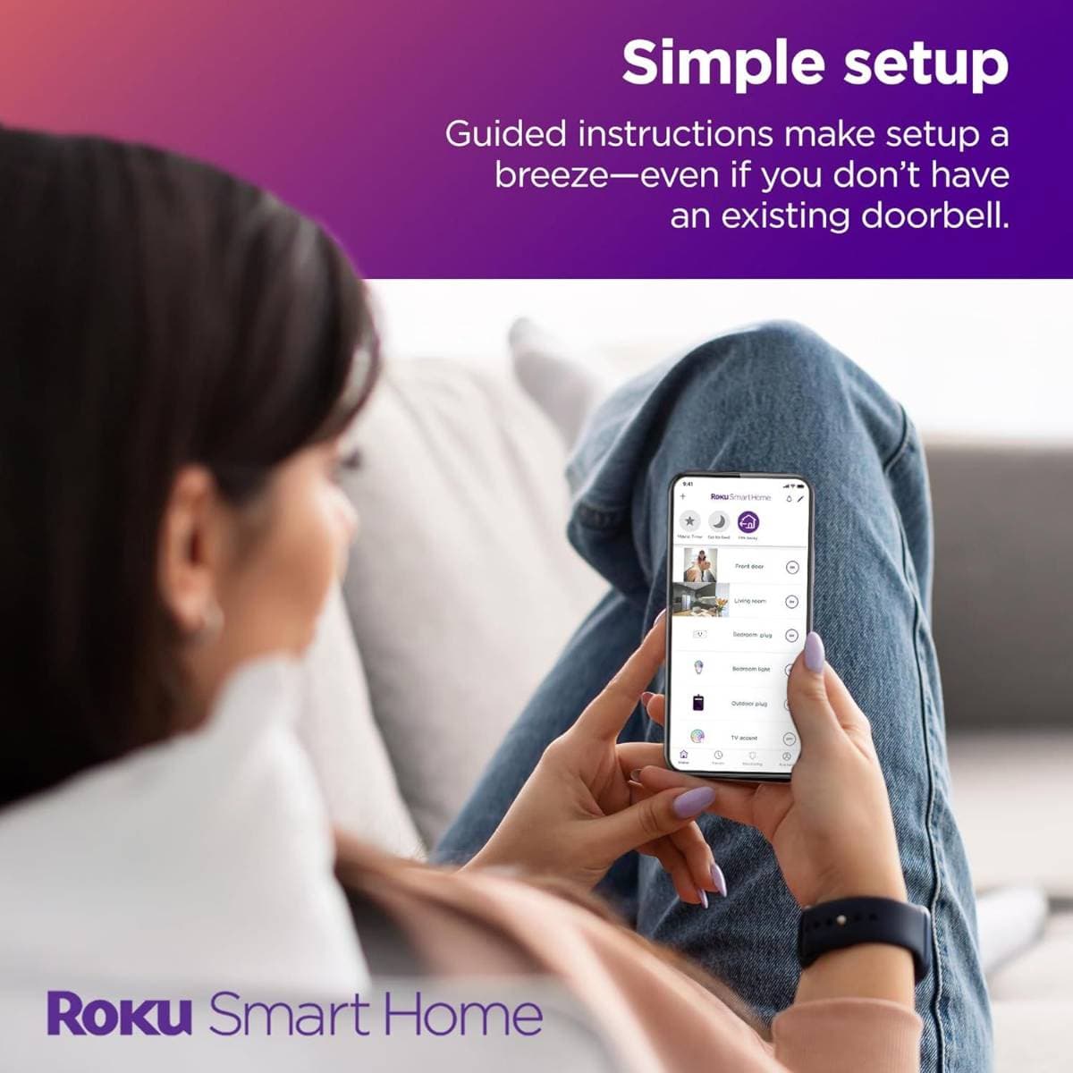 Roku Smart Home Wireless Video Doorbell & Chime - 1440p HD Night Vision Ultrawide View Doorbell Camera with Motion & Sound Detection, Works with Alexa & Google - 90-Day Subscription Included thumbnail 5