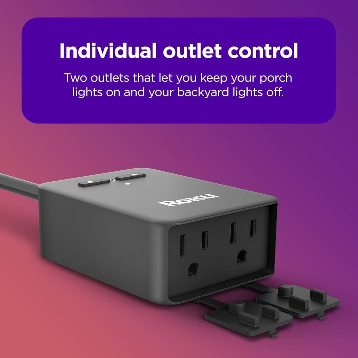 Roku Smart Home Outdoor Smart Plug - WiFi Smart Plugs Works with Alexa & Google Assistant, No Hub Required - IP64 Weather Resistance, Custom Scheduling Timer & Independent Outlets - Smart Home Product thumbnail 3