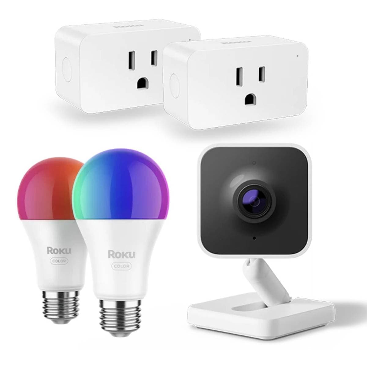 Roku Smart Home Starter Kit – 1080p Indoor Camera, 2× Indoor Smart Plug SE, 2× Smart Bulb SE Color, Works with Roku Voice, Alexa & Google Assistant, Complete Home Automation Bundle thumbnail 1