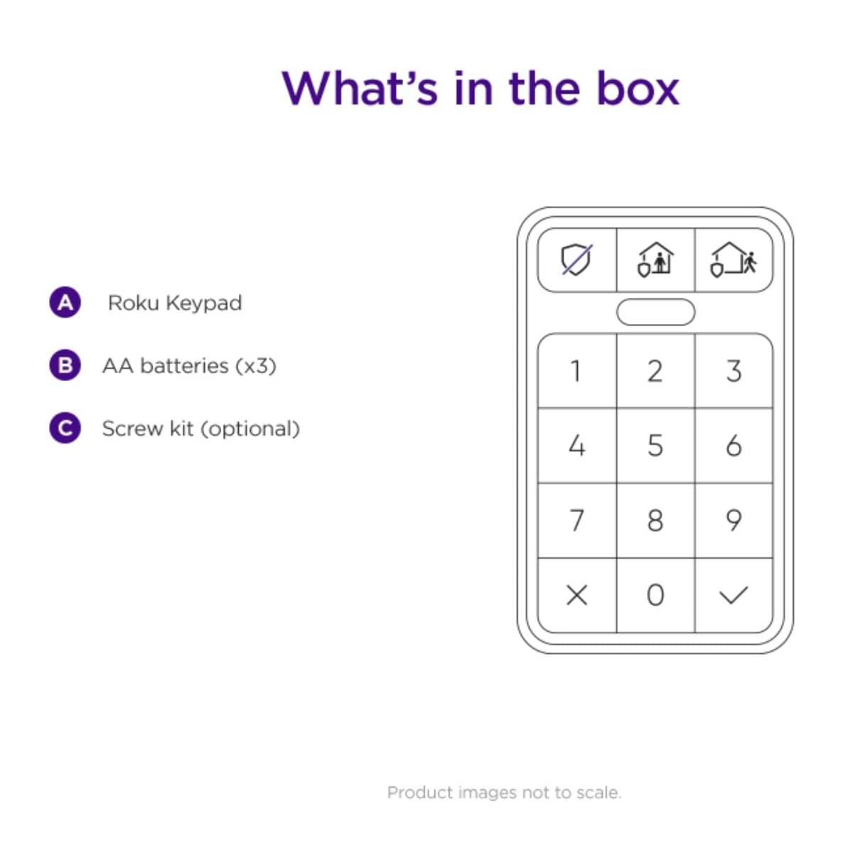 Roku Keypad – Wireless Smart Home Security Control Panel, Arm/Disarm Roku Home Monitoring System SE, Manual Alarm Trigger, Works with Roku Smart Home App, Alexa & Google Assistant, Indoor Use thumbnail 2