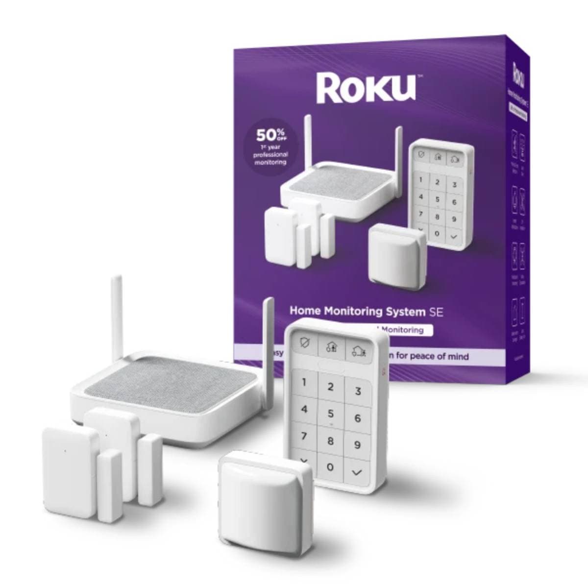 Roku Home Monitoring System SE – Complete Smart Security Kit with Hub & Siren, 2 Entry Sensors, Motion Sensor & Wireless Keypad, Works with Roku Smart Home App, Alexa & Google Assistant, Self or 24/7 Professional Monitoring thumbnail 1