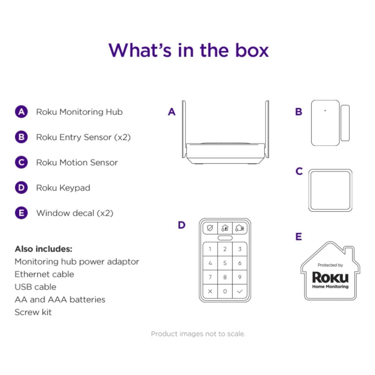 Roku Home Monitoring System SE – Complete Smart Security Kit with Hub & Siren, 2 Entry Sensors, Motion Sensor & Wireless Keypad, Works with Roku Smart Home App, Alexa & Google Assistant, Self or 24/7 Professional Monitoring thumbnail 4