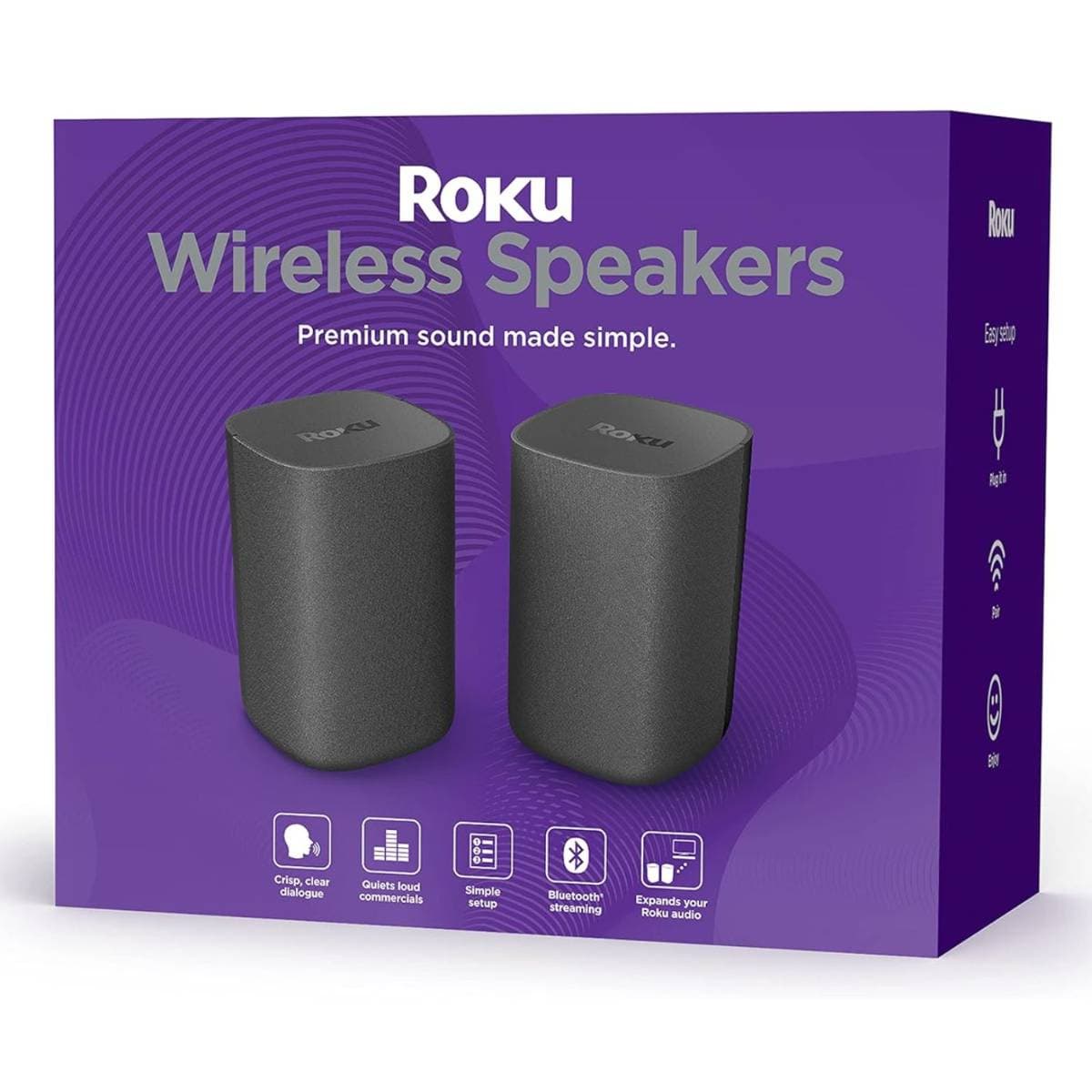 Roku Wireless Speakers - Set of 2 (Pack of 1) - Compatible with Roku TV, Streambar, and Streambar Pro (SE is not compatible) thumbnail 2