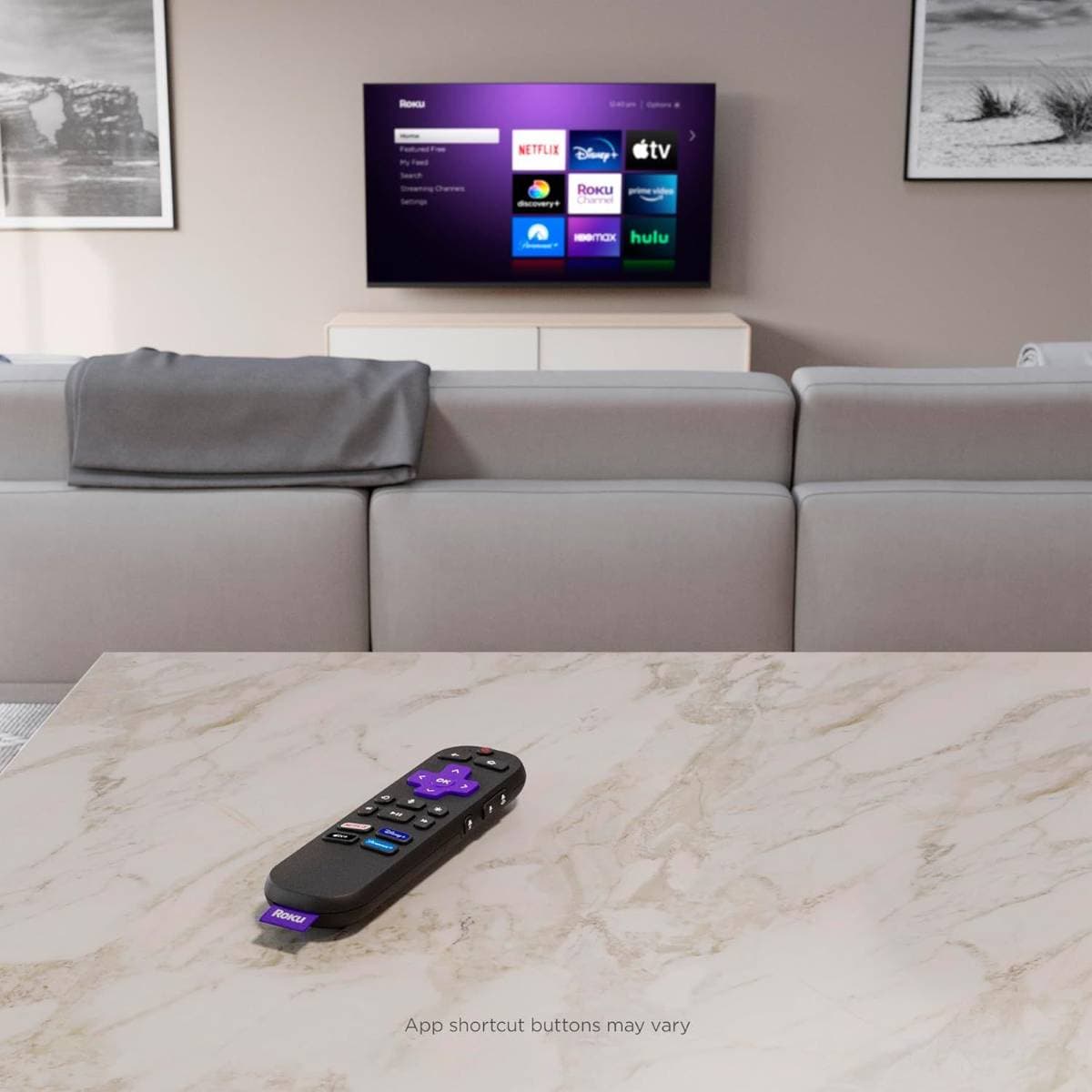 Roku TV Remote Control (Official Manufacturer Product) - Simple Setup, & Pre-Set App Shortcuts - Replacement Remote Compatible with RokuTV Models ONLY (Not Roku Players) thumbnail 4