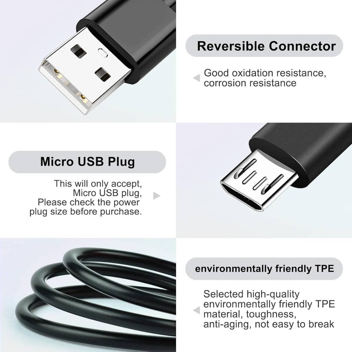 Micro USB Power Cord Adaptor Charger Compatible for Roku Streaming Stick, Roku Express Plus, Roku Premier/Plus, Roku Voice Remote Pro (Not for Roku Streaming Stick Plus & Roku Ultra) thumbnail 4