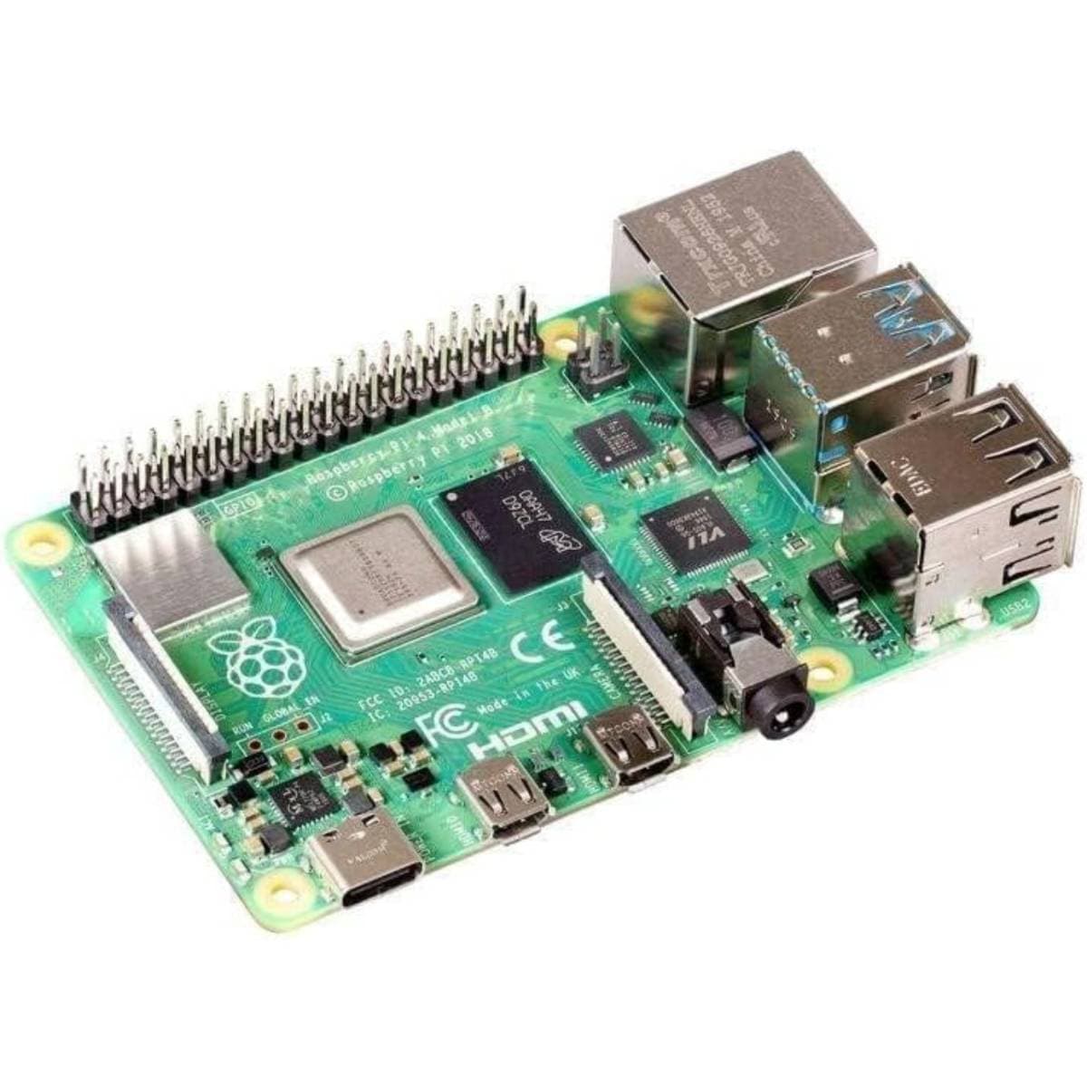 Raspberry Pi 4 Model B with 1.5GHz Quad-Core Processor, Dual 4K Display, Wi-Fi, Bluetooth 5.0, Gigabit Ethernet, USB 3.0 Single Board Computer