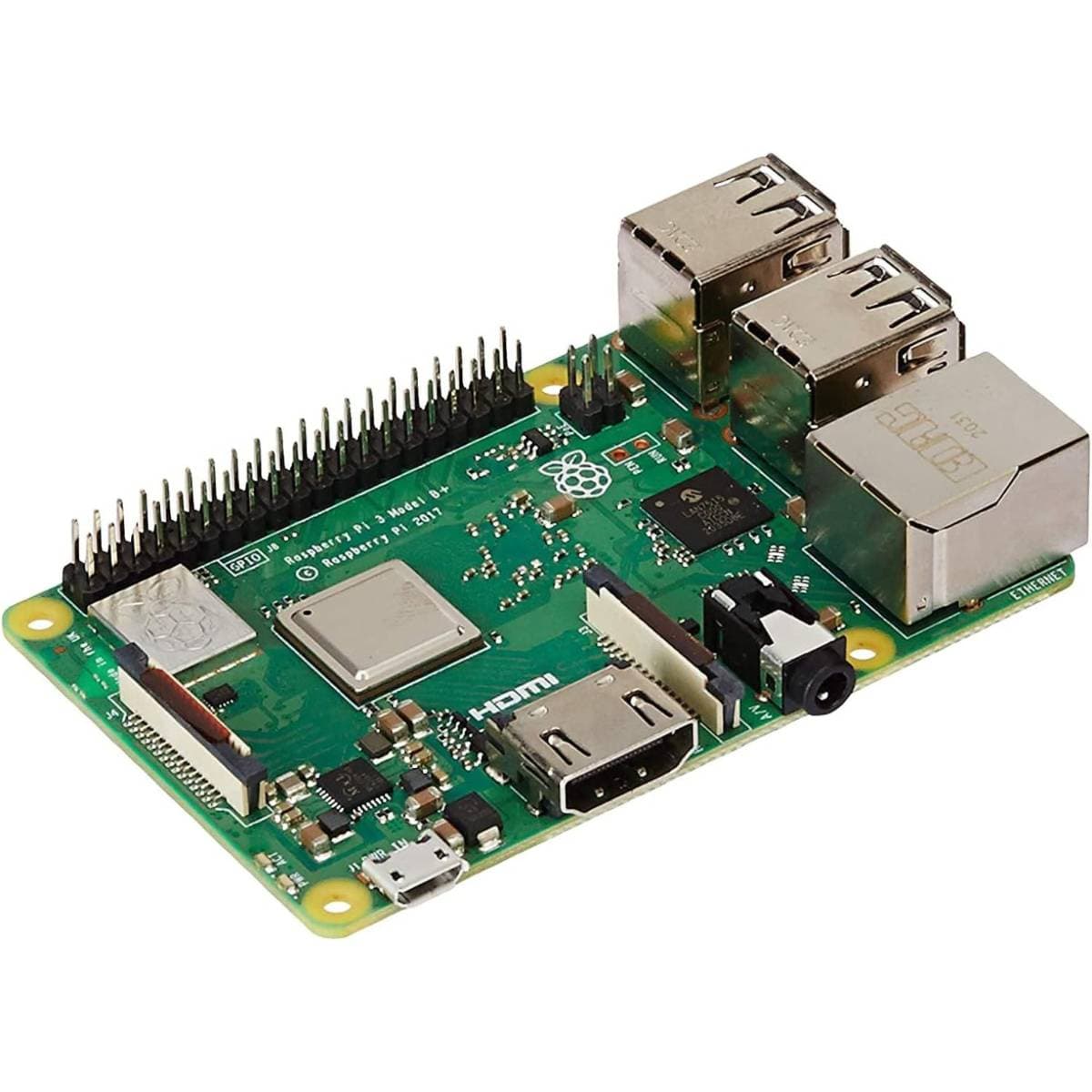 Raspberry Pi 3 Model B+ BCM2837B0 SoC with 1GB RAM, 1.4GHz Quad-Core Processor, Wi-Fi, Bluetooth 4.2, Gigabit Ethernet, PoE Enabled Single Board Computer thumbnail 2