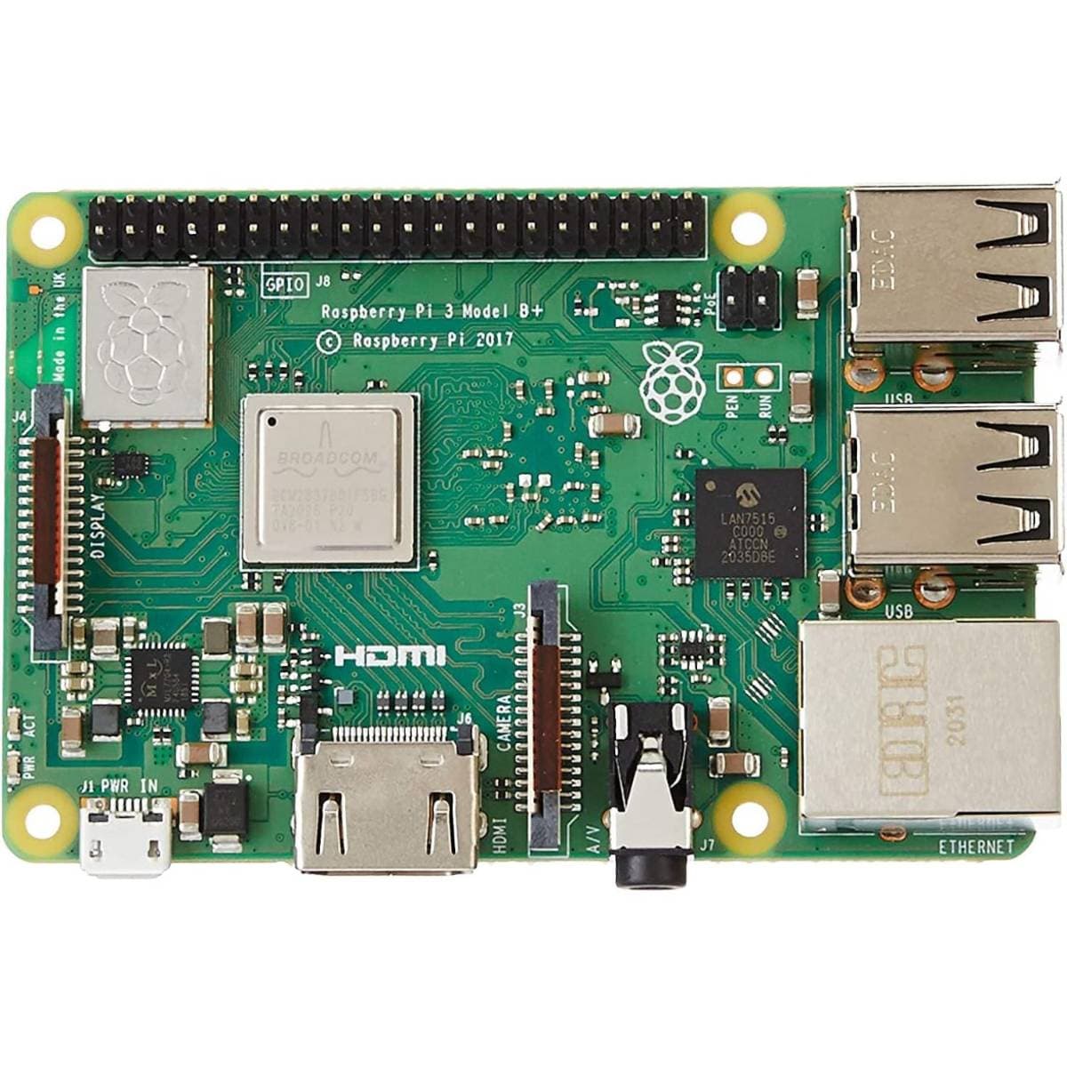 Raspberry Pi 3 Model B+ BCM2837B0 SoC with , 1.4GHz Quad-Core Processor, Wi-Fi, Bluetooth 4.2, Gigabit Ethernet, PoE Enabled Single Board Computer