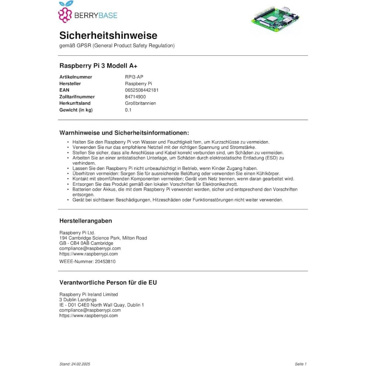 Raspberry Pi 3 Model A+ with 1.4GHz Quad-Core Processor, 512MB RAM, Wi-Fi, Bluetooth 4.2, HDMI, USB, Compact Single Board Computer thumbnail 5