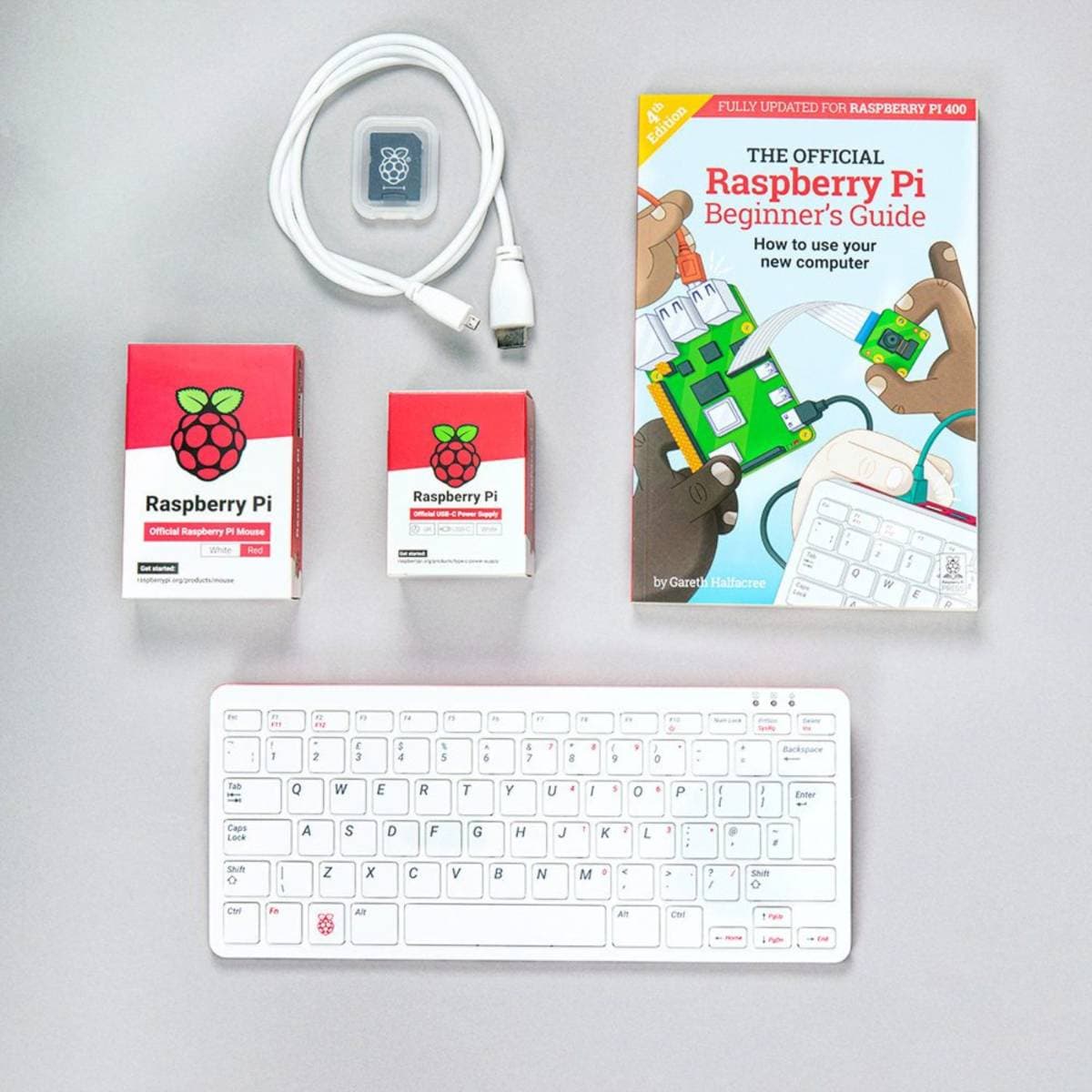 Raspberry Pi 400 Personal Computer Kit – US Layout Keyboard PC with 4GB RAM, Quad-Core Cortex-A72 @1.8 GHz, Dual-Band Wi-Fi & Bluetooth 5.0, Dual 4K HDMI, Includes Mouse, Power Supply, MicroSD & HDMI Cable thumbnail 4