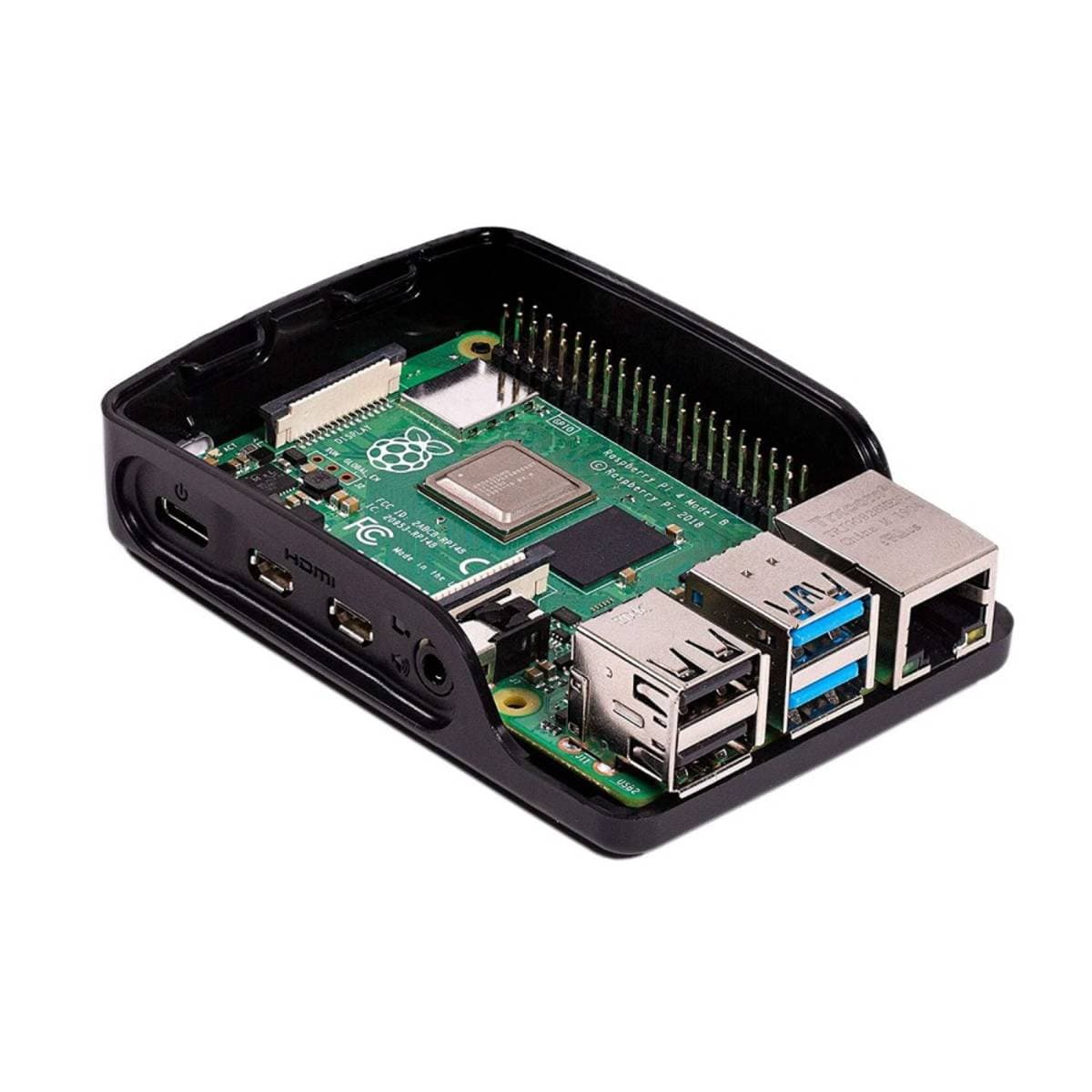 Official Raspberry Pi 4 Case Black & Grey – Durable ABS Protective Enclosure for Raspberry Pi 4 Model B – Snap-Fit Design with Full Port Access & Anti-Slip Feet thumbnail 3