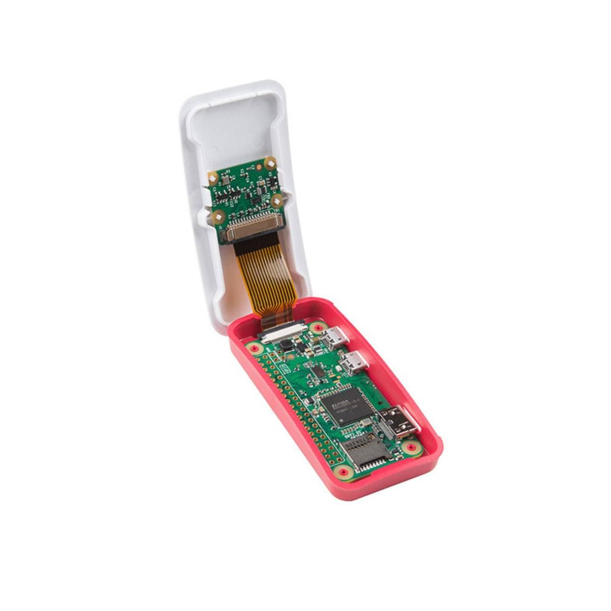 Official Raspberry Pi Zero / Zero W Case – ABS Protective Enclosure with 3 Interchangeable Lids (Plain, GPIO, Camera) + Camera Cable & Rubber Feet – Compatible with Pi Zero, Zero W & Zero 2W thumbnail 4