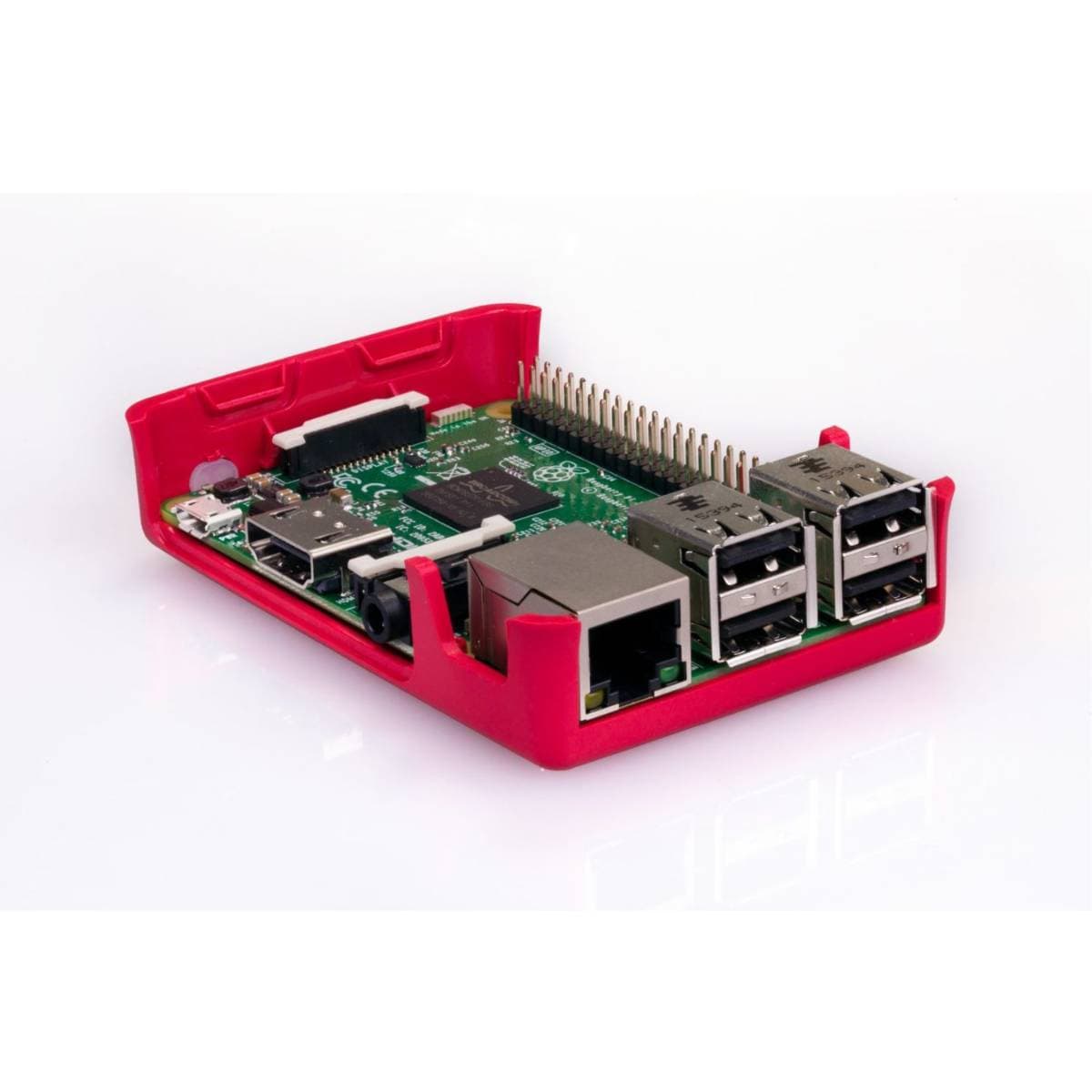 Official Raspberry Pi 3 Case Red & White – ABS Protective Enclosure with Modular Design, Removable Panels, Full Port Access & Anti-Slip Feet for Raspberry Pi 3 Model B / B+ thumbnail 4