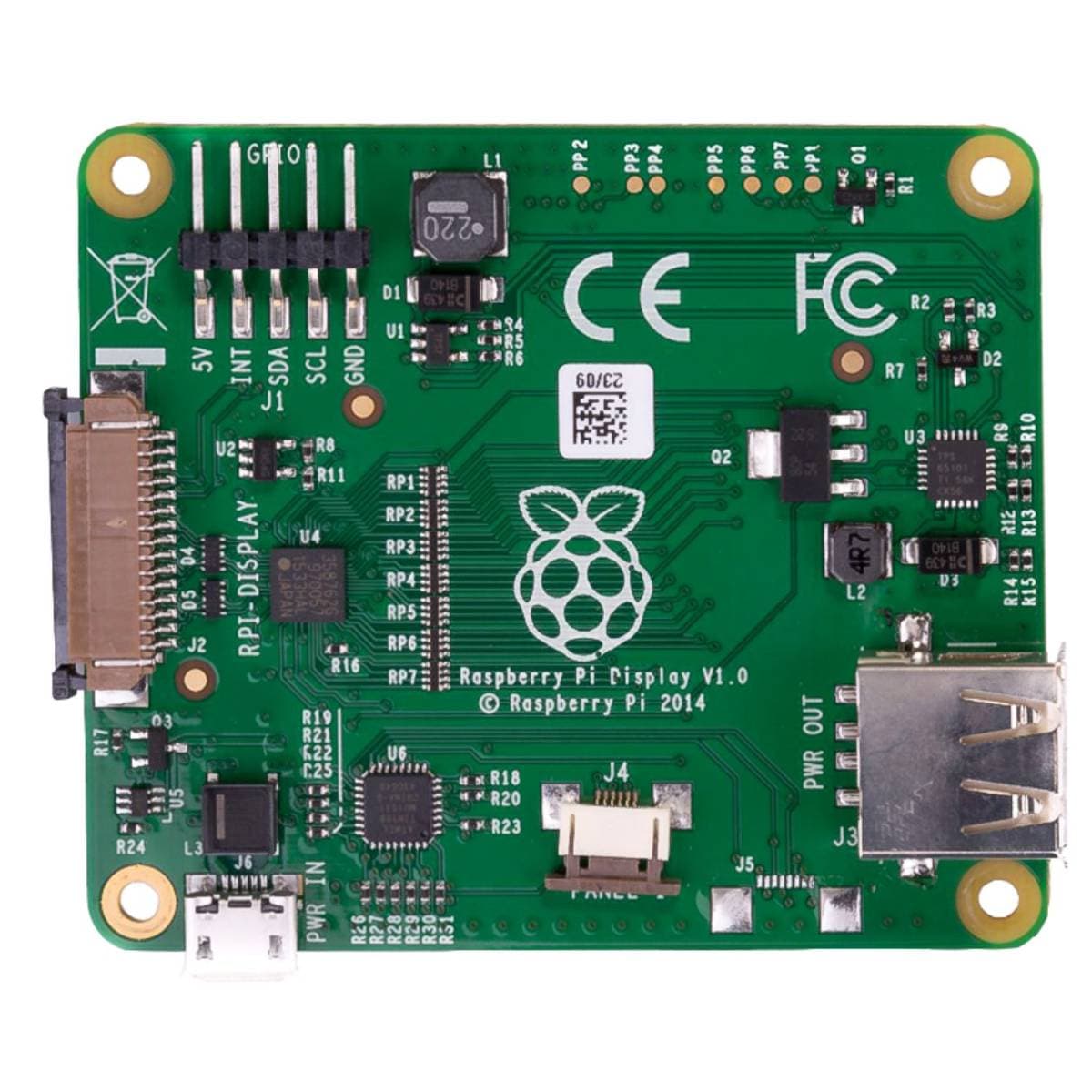 Refurbished Official Raspberry Pi 7″ Display with Capacitive Touchscreen – 800×480 Multi‑Touch Panel with Adapter Board, Ribbon Cable & GPIO Power – Interactive Refurbished Raspberry Pi Touchscreen thumbnail 2