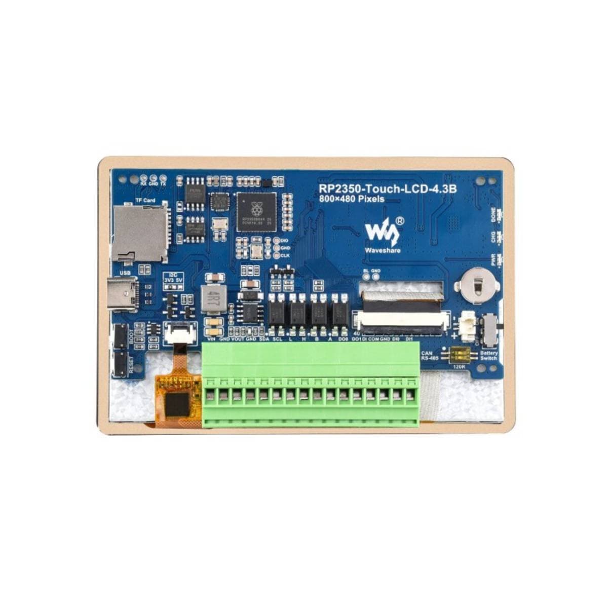 Waveshare RP2350 4.3 Inch 800×480 65K Color Capacitive Touch Display | HDMI + RGB Input | Portable Monitor for Raspberry Pi Arduino PC | USB Power | IPS Panel thumbnail 2