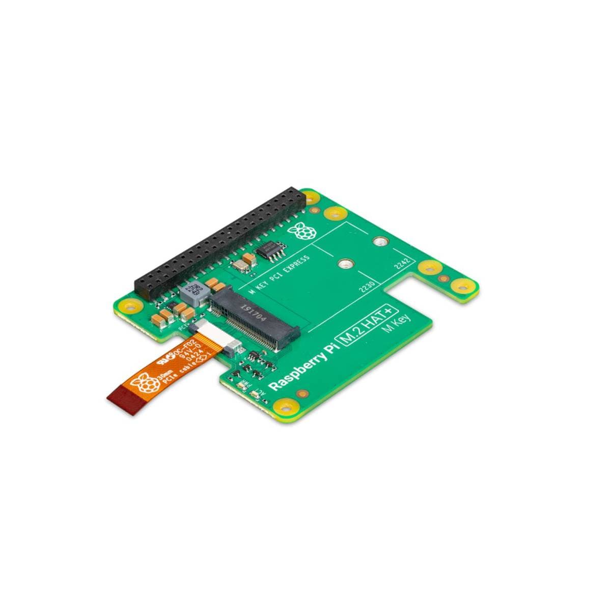 Official Raspberry Pi M.2 HAT+ for Raspberry Pi 5 | PCIe 2.0 NVMe SSD Expansion Board | High-Speed Storage up to 450MB/s | Plug and Play HAT+ Add-on with Mounting Kit thumbnail 1