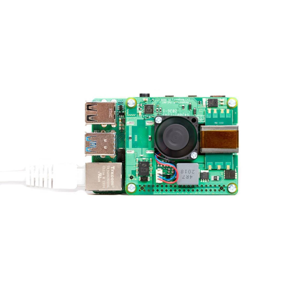Raspberry Pi 4 PoE+ HAT for Raspberry Pi 4 & 3B+ | Power Over Ethernet Expansion Board | 5V 4A Output | Built-in Cooling Fan | IEEE 802.3at Compatible thumbnail 3