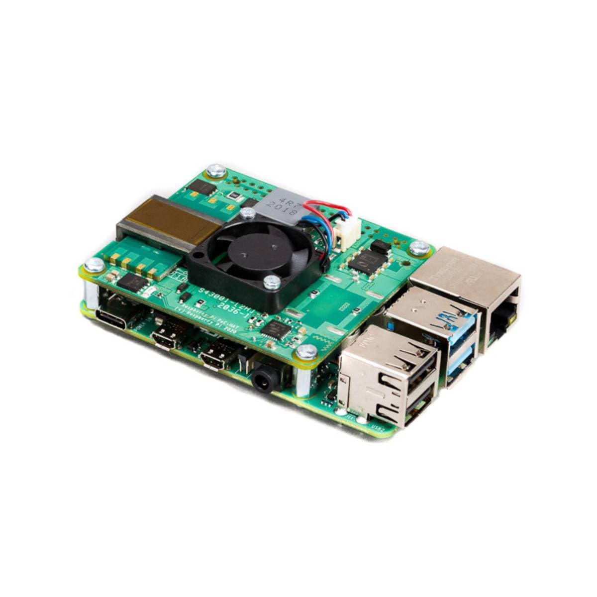 Raspberry Pi 4 PoE+ HAT for Raspberry Pi 4 & 3B+ | Power Over Ethernet Expansion Board | 5V 4A Output | Built-in Cooling Fan | IEEE 802.3at Compatible thumbnail 2