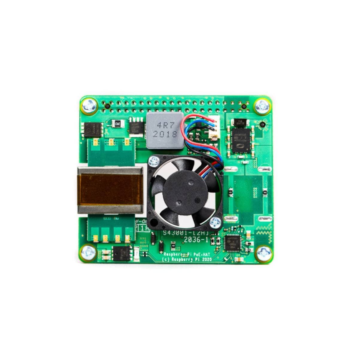 Raspberry Pi 4 PoE+ HAT for Raspberry Pi 4 & 3B+ | Power Over Ethernet Expansion Board | 5V 4A Output | Built-in Cooling Fan | IEEE 802.3at Compatible thumbnail 4