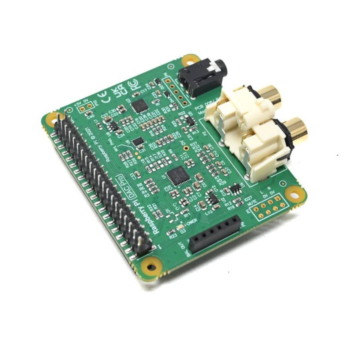 Raspberry Pi IQaudio DAC Pro HAT | High-Fidelity Audio Output Board | 24-bit/192kHz PCM5242 DAC | RCA & Headphone Output | Compatible with Raspberry Pi 2/3/4 thumbnail 2