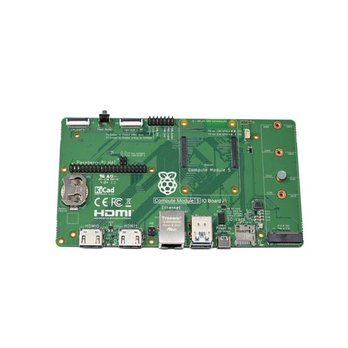 Raspberry Pi Compute Module 5 IO Board | CM5 Development Carrier Board | Dual HDMI, USB 3.0, PCIe M.2 Slot, Gigabit Ethernet with PoE Support thumbnail 2