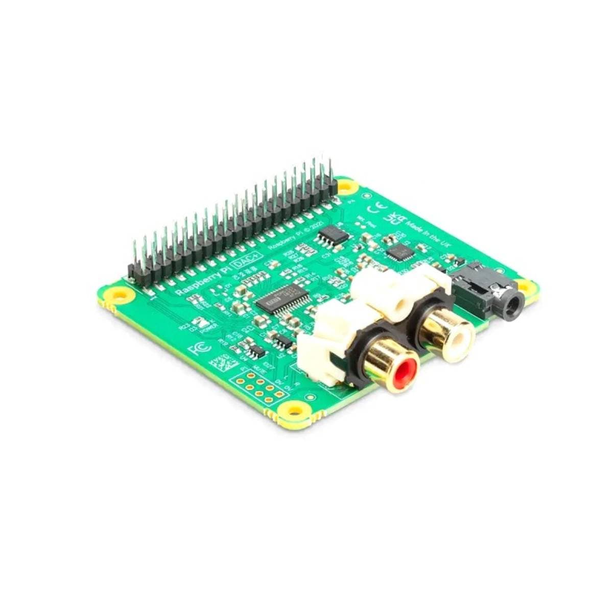 Raspberry Pi IQaudio DAC+ HAT | High-Resolution Audio Output Board | 24-bit/192kHz PCM5122 DAC | RCA & Headphone Output | Compatible with Raspberry Pi 2/3/4 thumbnail 1