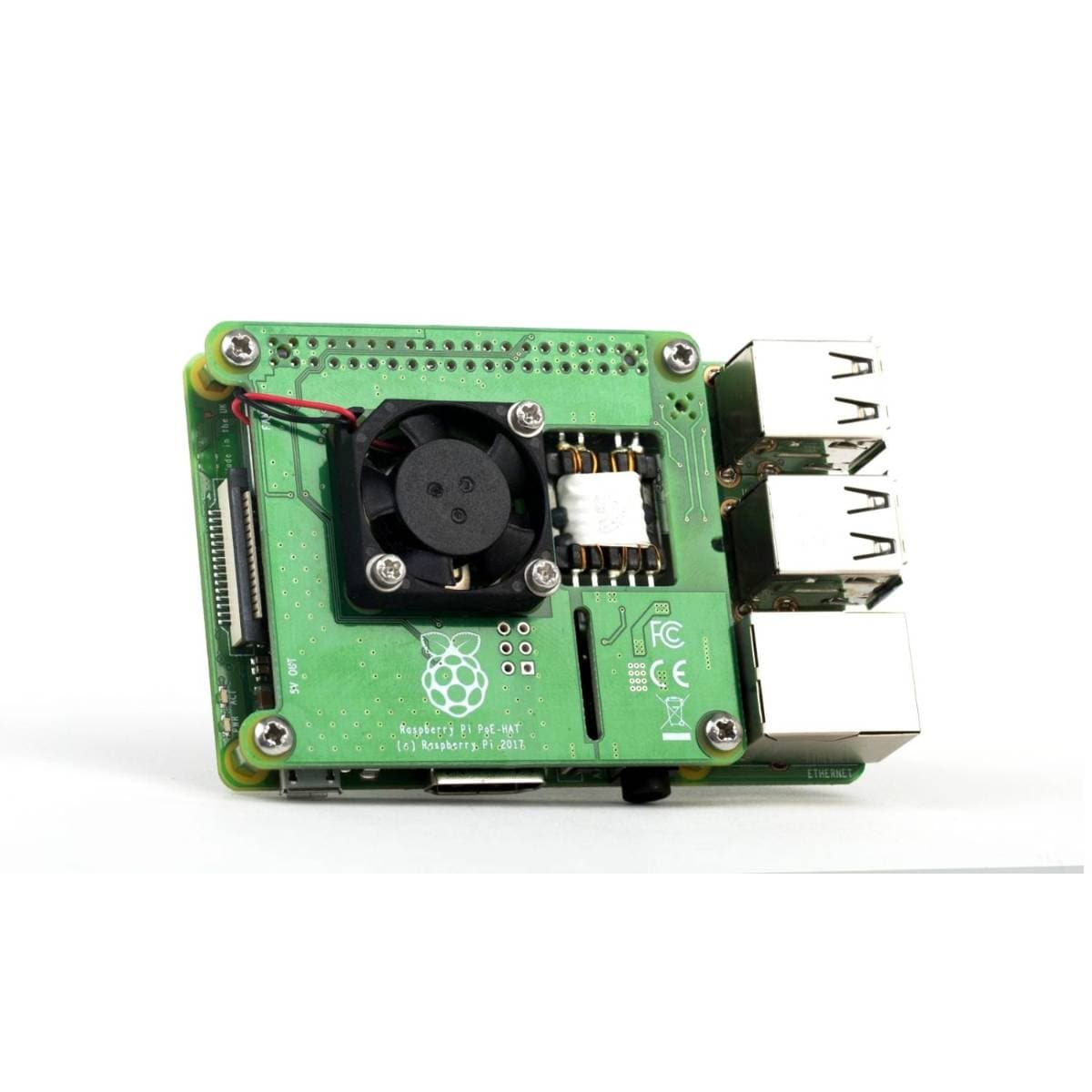 Power Over Ethernet (PoE) HAT for Raspberry Pi 3 B | PoE Expansion Board | IEEE 802.3af Compatible | Integrated Cooling Fan | Easy Plug‑and‑Play Power Solution thumbnail 2