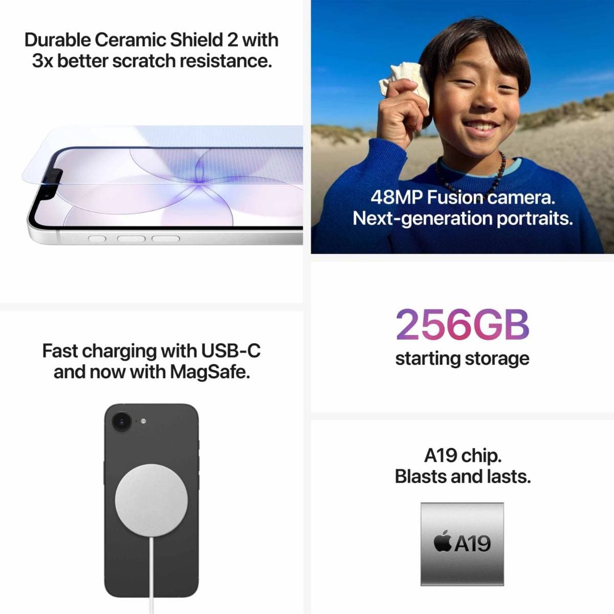 Apple iPhone 17e (256GB, White) – 6.1-inch Super Retina XDR Display, A19 Chip, 48MP Camera, 5G Smartphone, iOS thumbnail 6