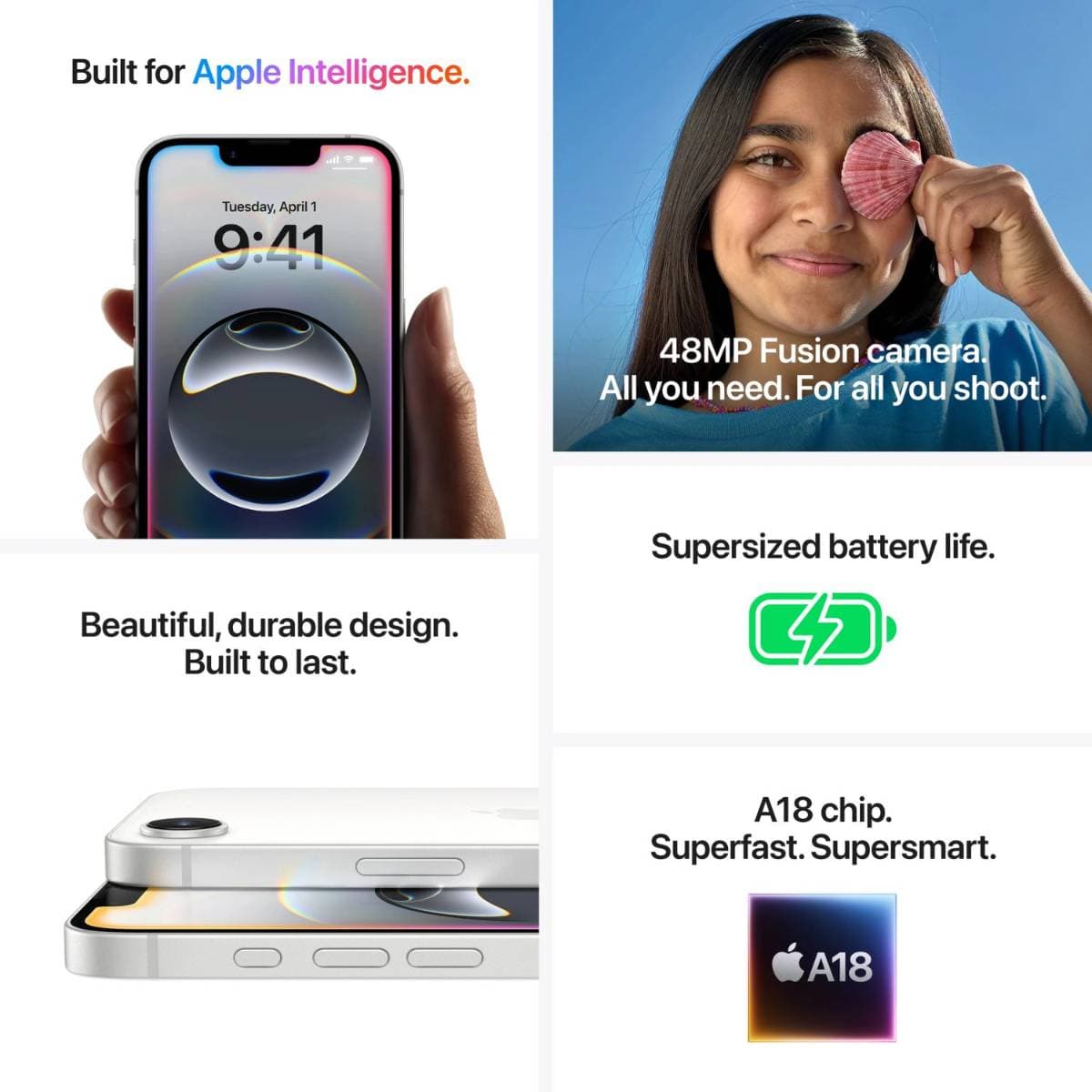 Apple iPhone 16 (128GB, Ultramarine) – 6.1-inch Super Retina XDR Display, A18 Chip, 48MP Dual Camera, 5G Smartphone, iOS thumbnail 7