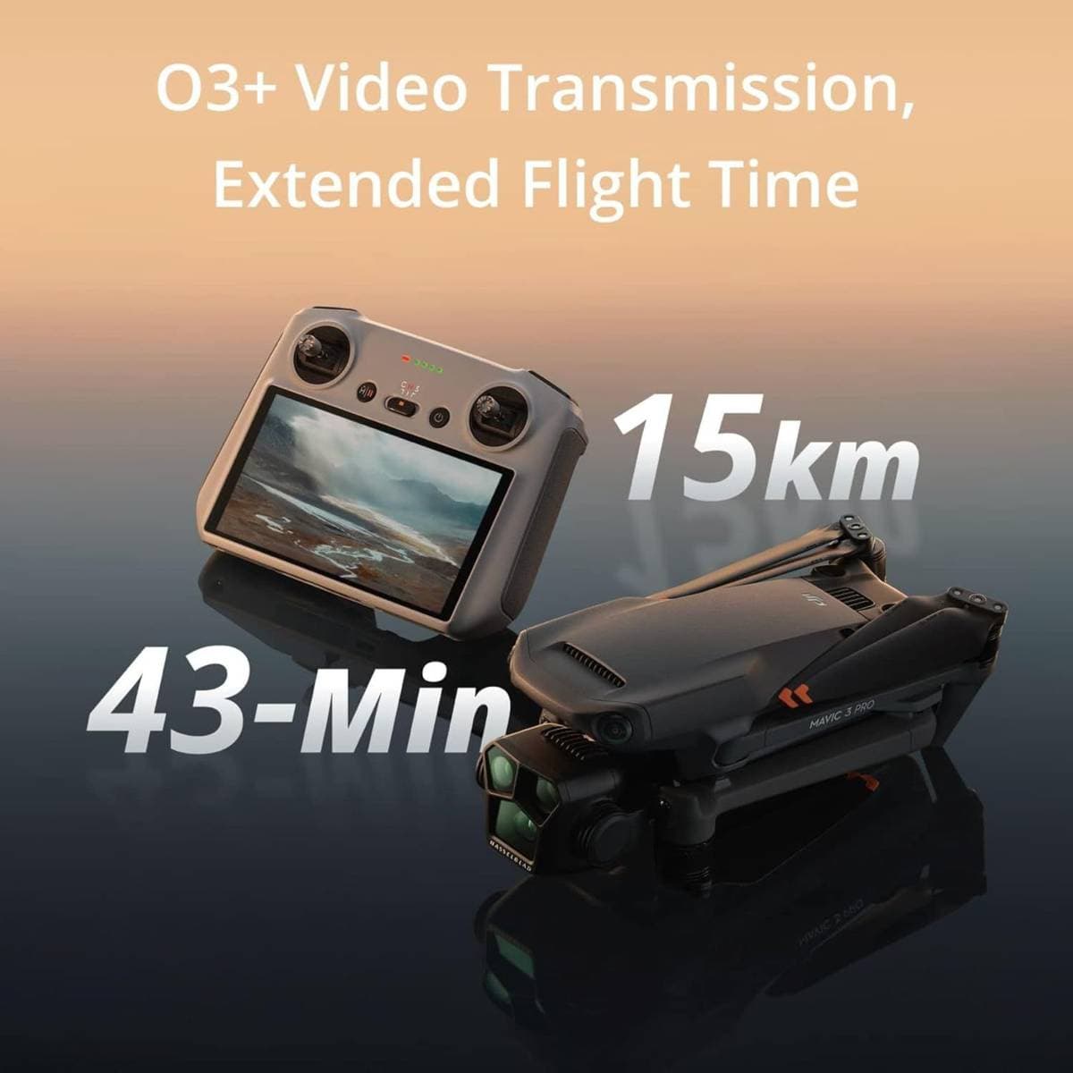 DJI Mavic 3 Pro with RC, Flagship Triple-Camera Drone with 4/3 CMOS Hasselblad 4K Camera, 43-Min Flight Time, 15km HD Video Transmission, FAA Remote ID Compliant, for Adults, Black thumbnail 3