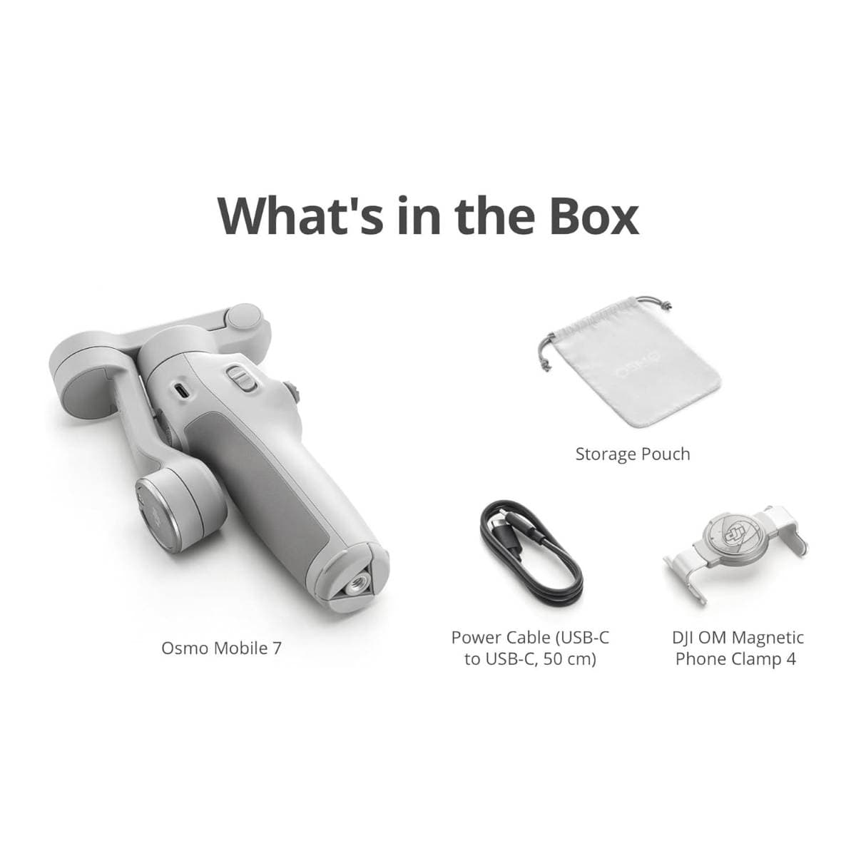 DJI Osmo Mobile 7 Gimbal Stabilizer for iPhone, Android, Built-in Tripod, Ultra-Light, 3-Axis Phone Gimbal,Activetrack 7.0,One-Tap Edit,Phone Charging Vlogging Stabilizer YouTube Video, Gray thumbnail 4
