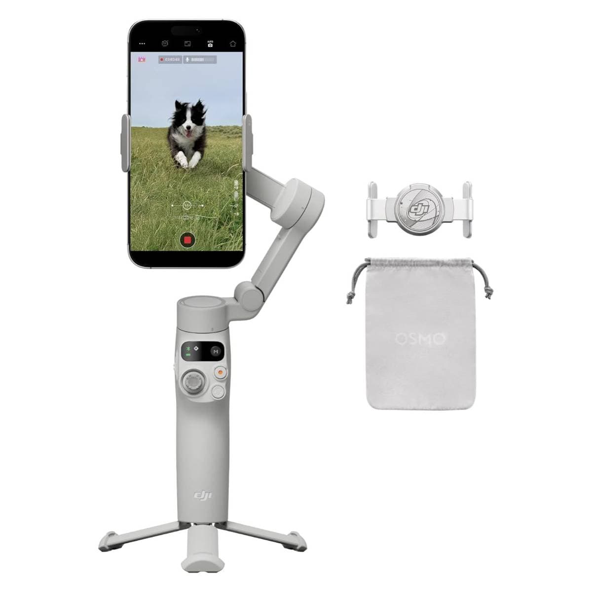 DJI Osmo Mobile 7 Gimbal Stabilizer for iPhone, Android, Built-in Tripod, Ultra-Light, 3-Axis Phone Gimbal,Activetrack 7.0,One-Tap Edit,Phone Charging Vlogging Stabilizer YouTube Video, Gray thumbnail 1